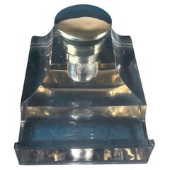 Large Cut Glass Victorian 1880 Inkwell