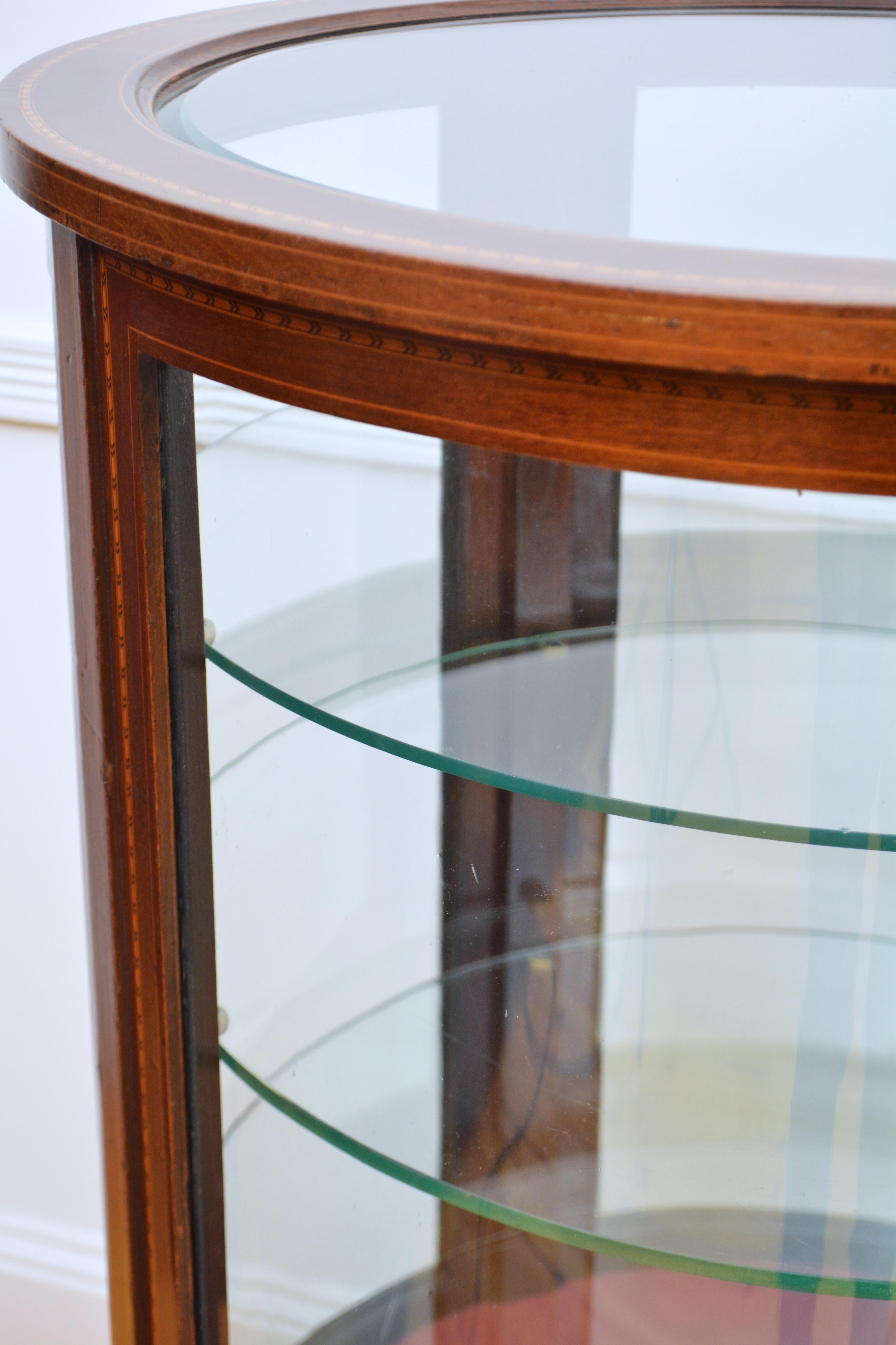 Large Cylindrical Edwardian Display Cabinet For Sale 4