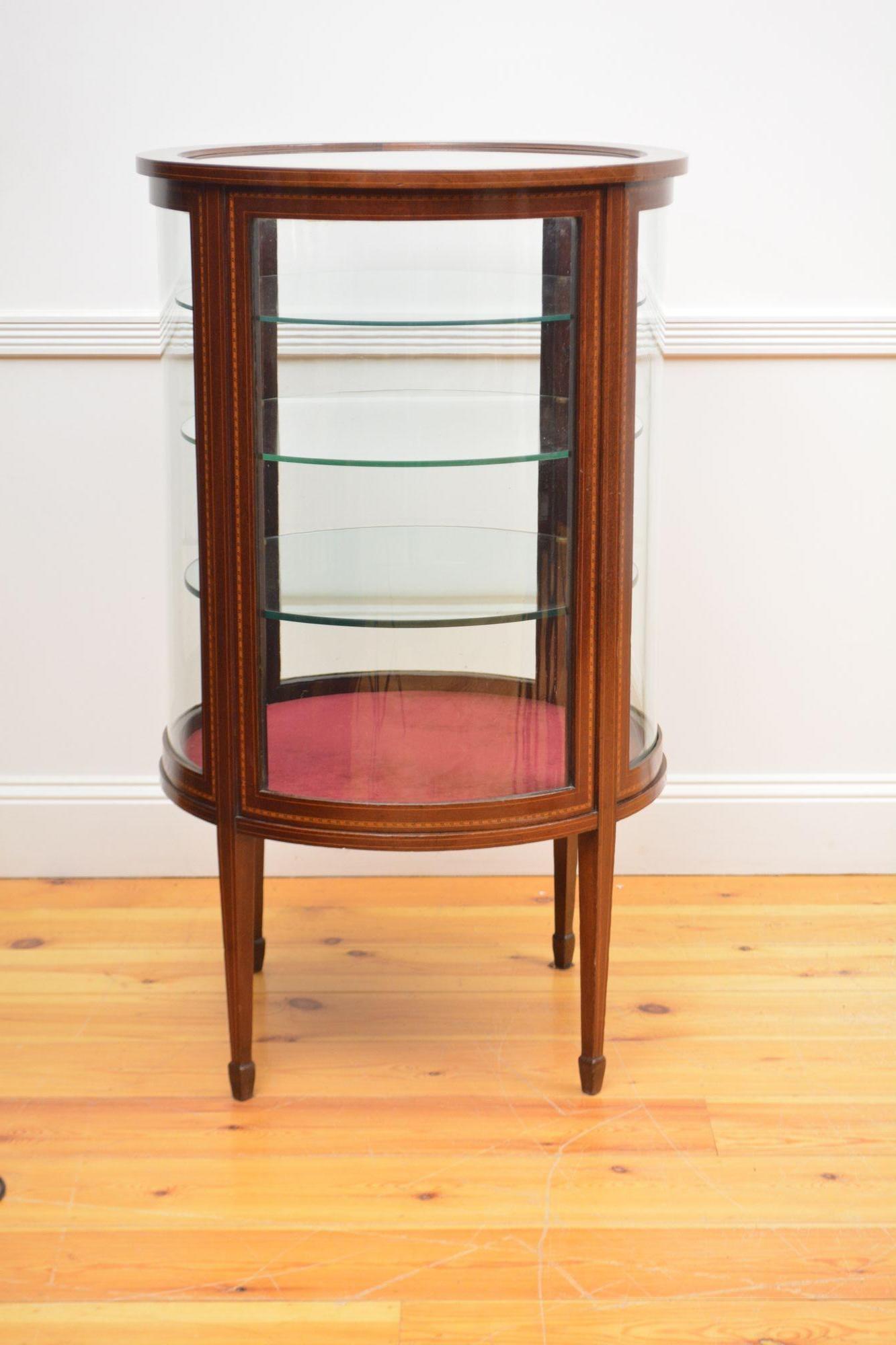 20th Century Large Cylindrical Edwardian Display Cabinet For Sale