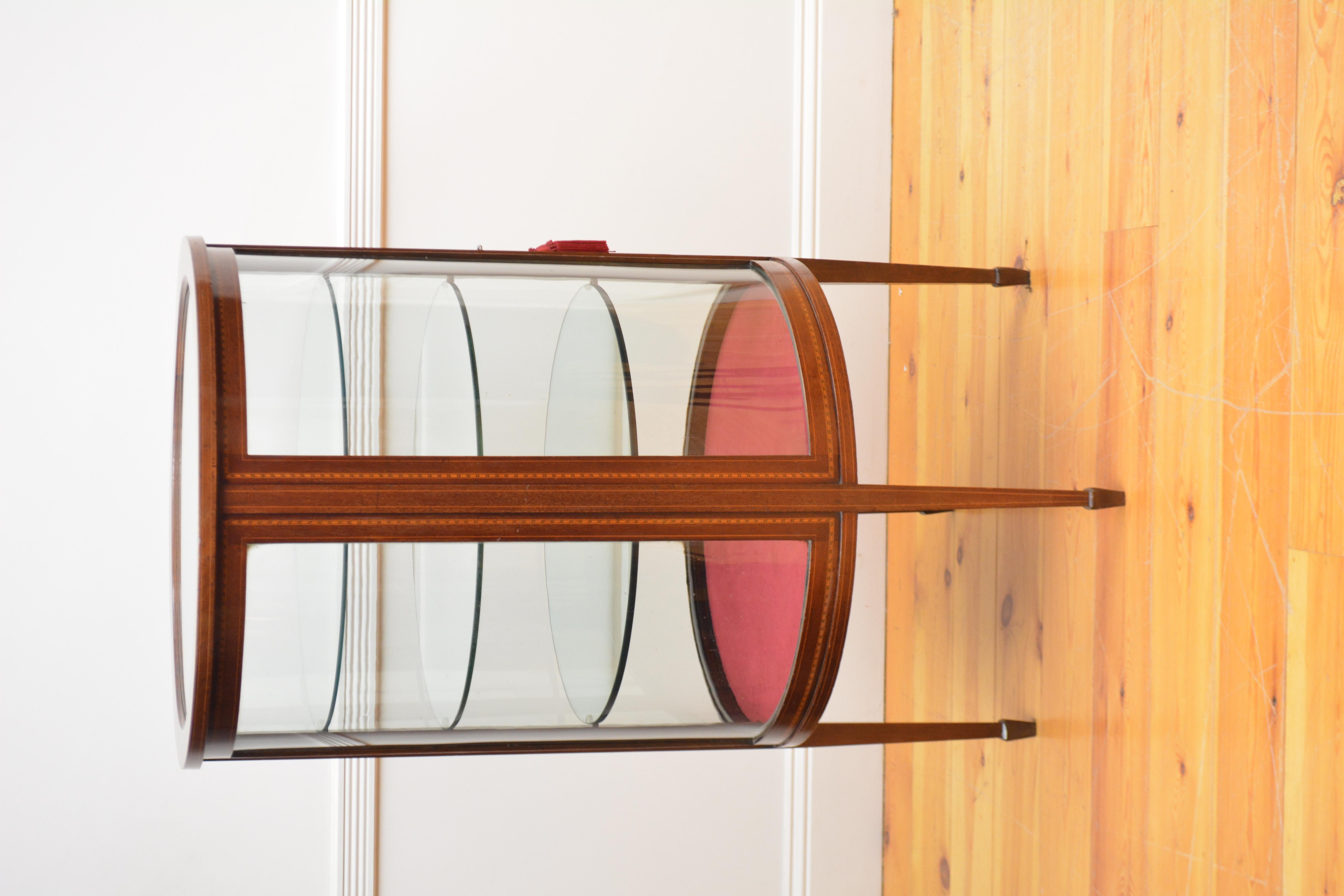 Large Cylindrical Edwardian Display Cabinet For Sale 1