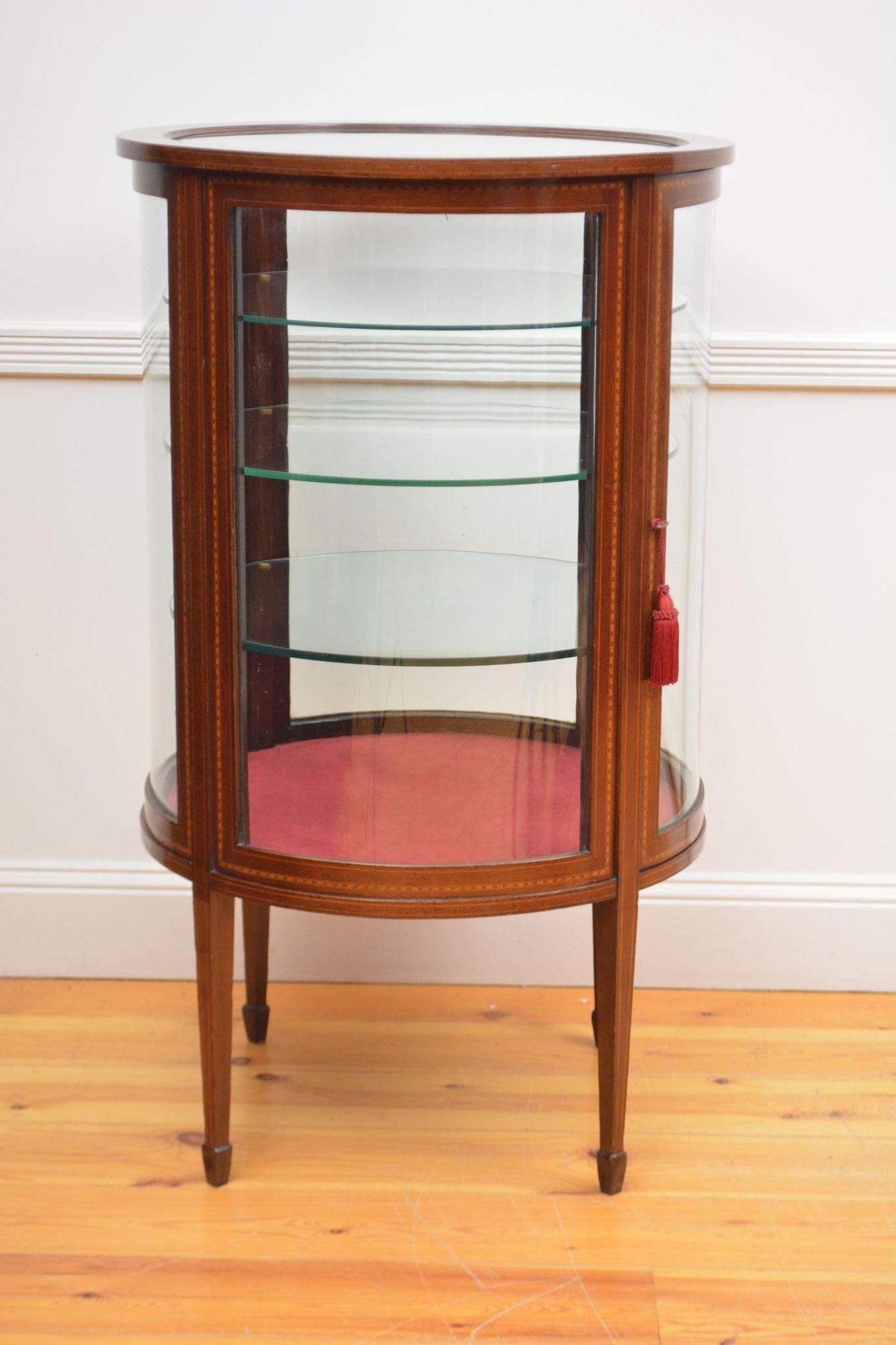 Large Cylindrical Edwardian Display Cabinet For Sale 1