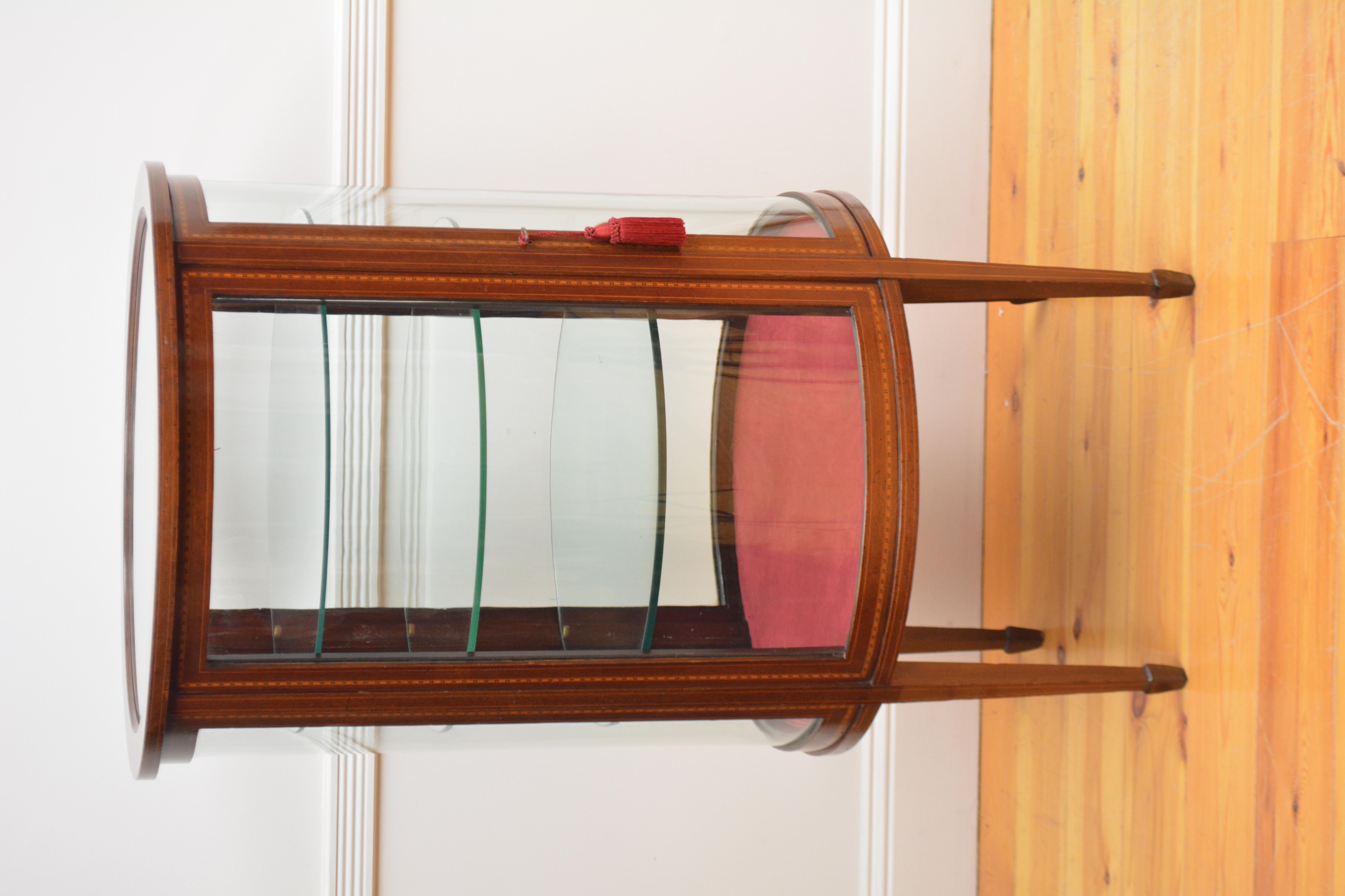 Large Cylindrical Edwardian Display Cabinet For Sale 2