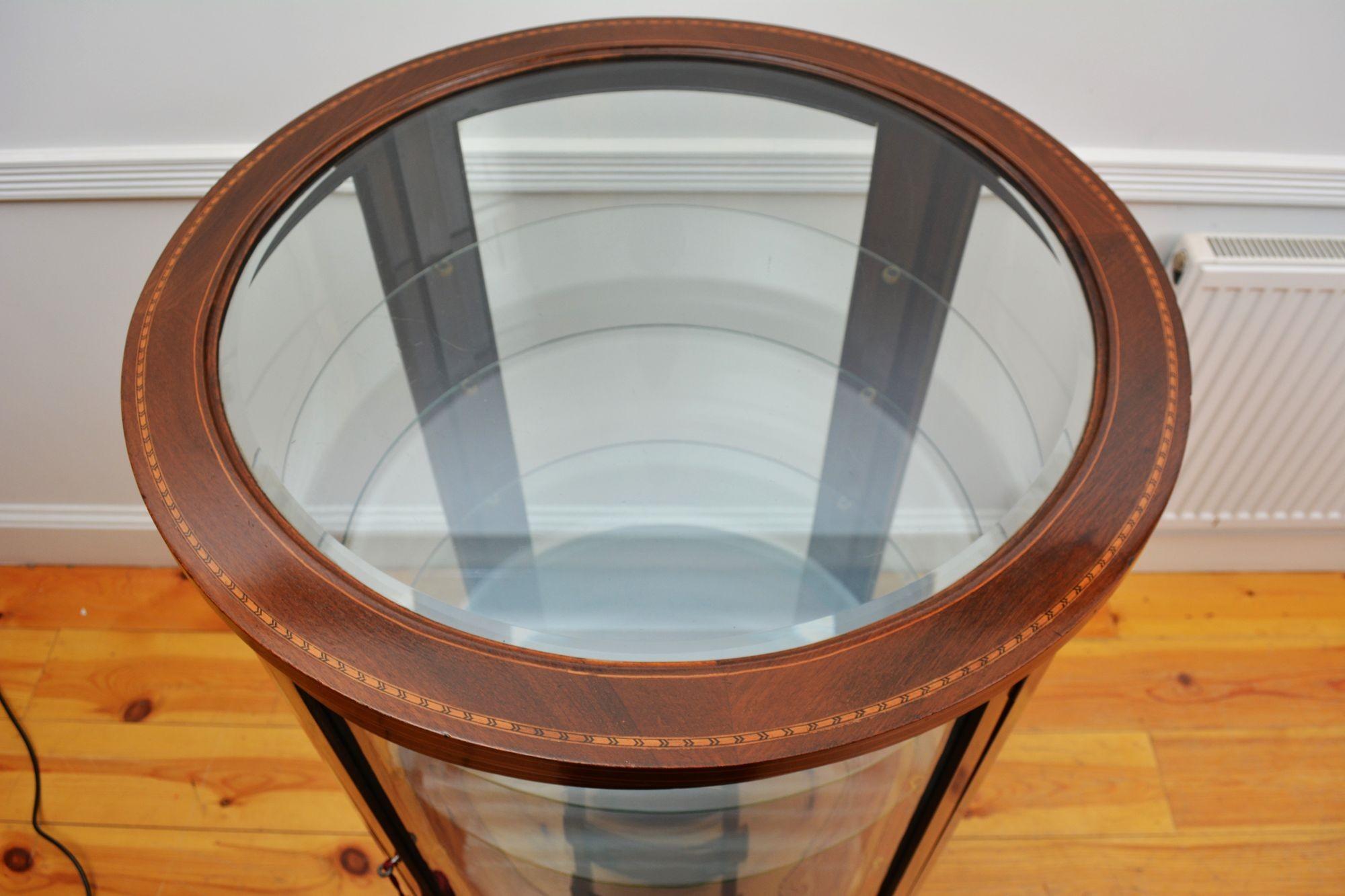 Large Cylindrical Edwardian Display Cabinet For Sale 2