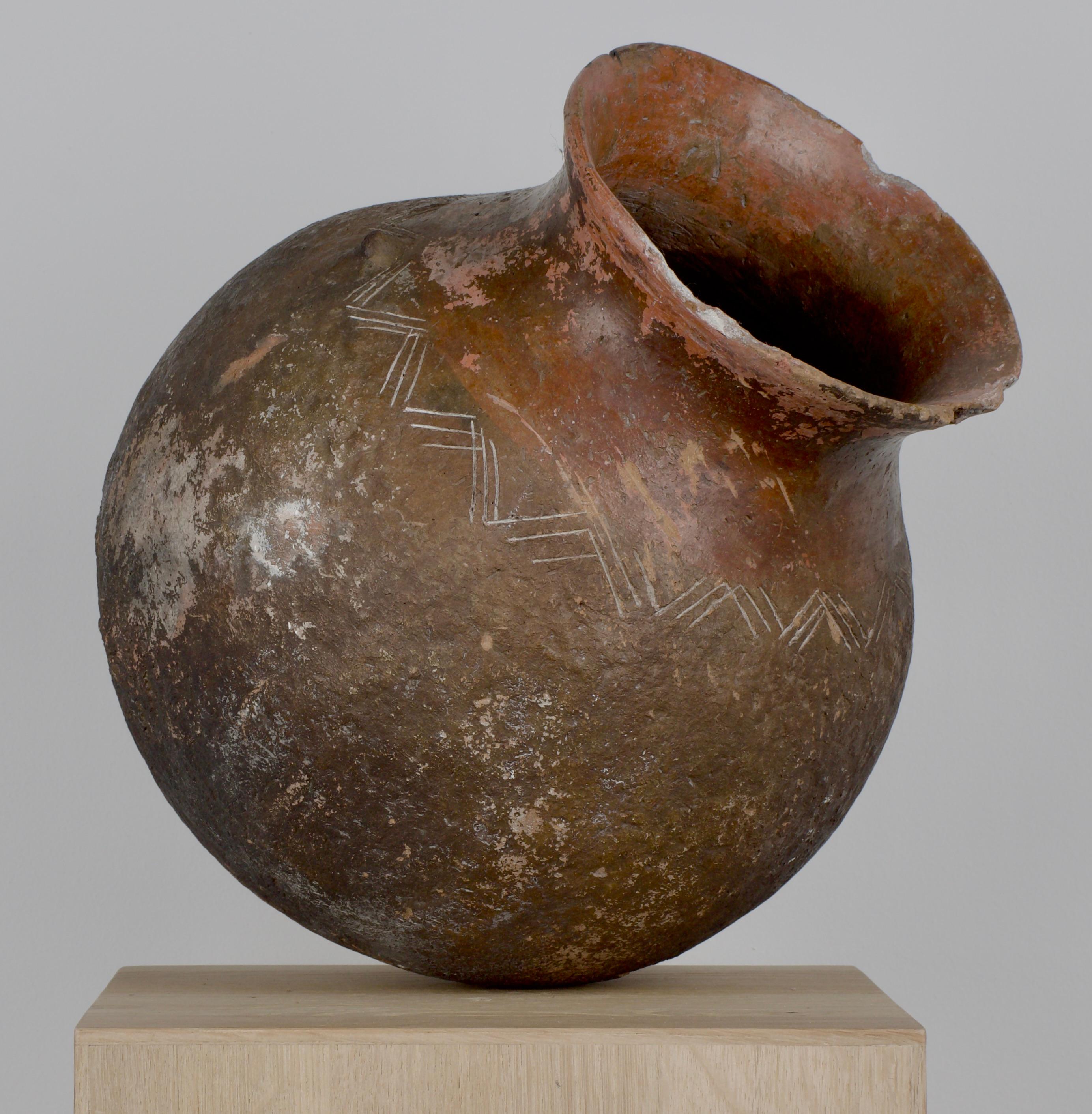 Cipriota Grande vaso cipriota marrone per la conservazione Olla in vendita