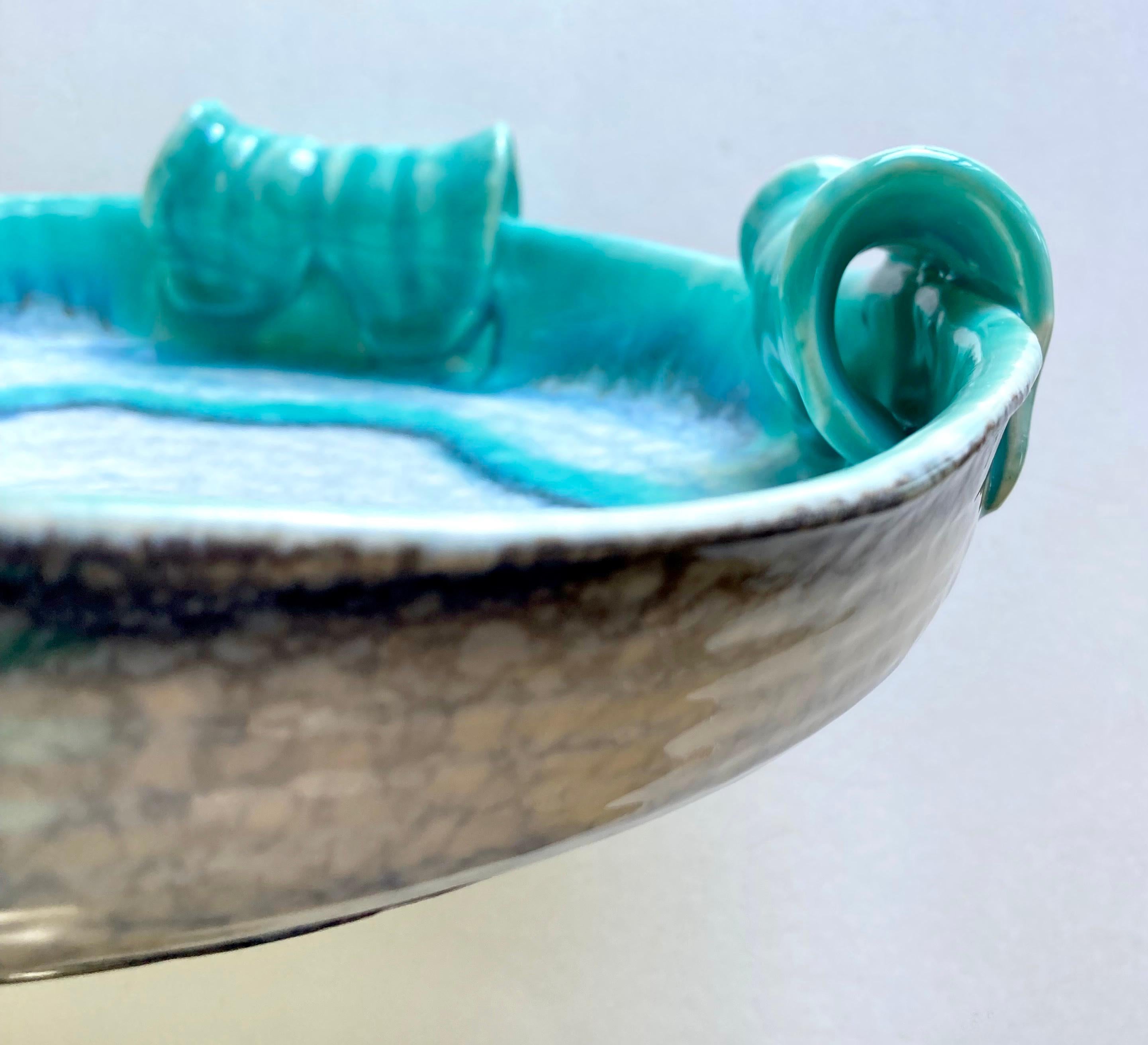 Large Czech Art Deco Alienware Bowl by Ditmar Urbach (1919-1938) For Sale 2