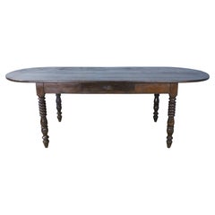 Antique Large "D End" Chestnut Farm Table