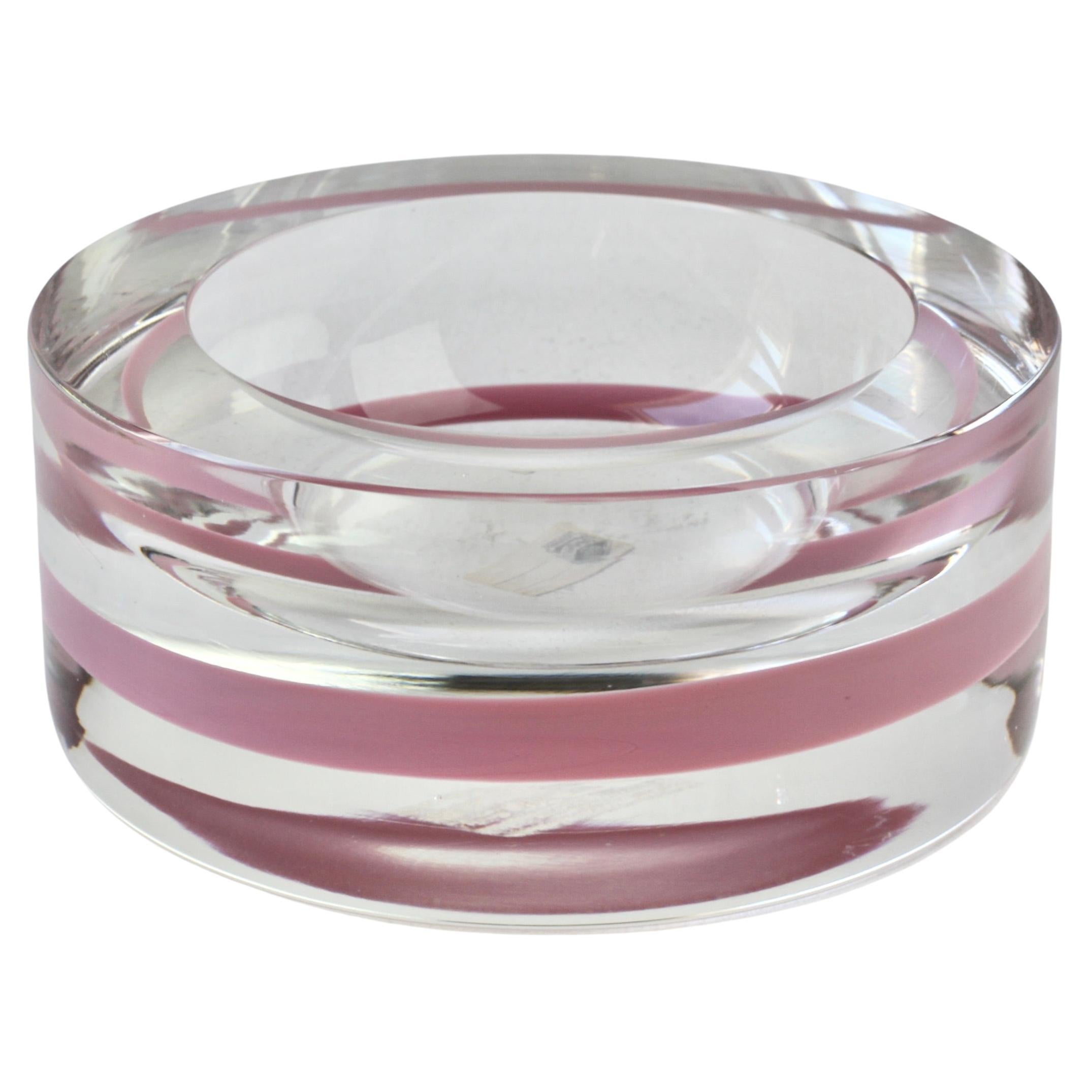 Large Da Ros for Cenedese Italian Murano Sommerso Glass Bowl, Dish or Ashtray For Sale