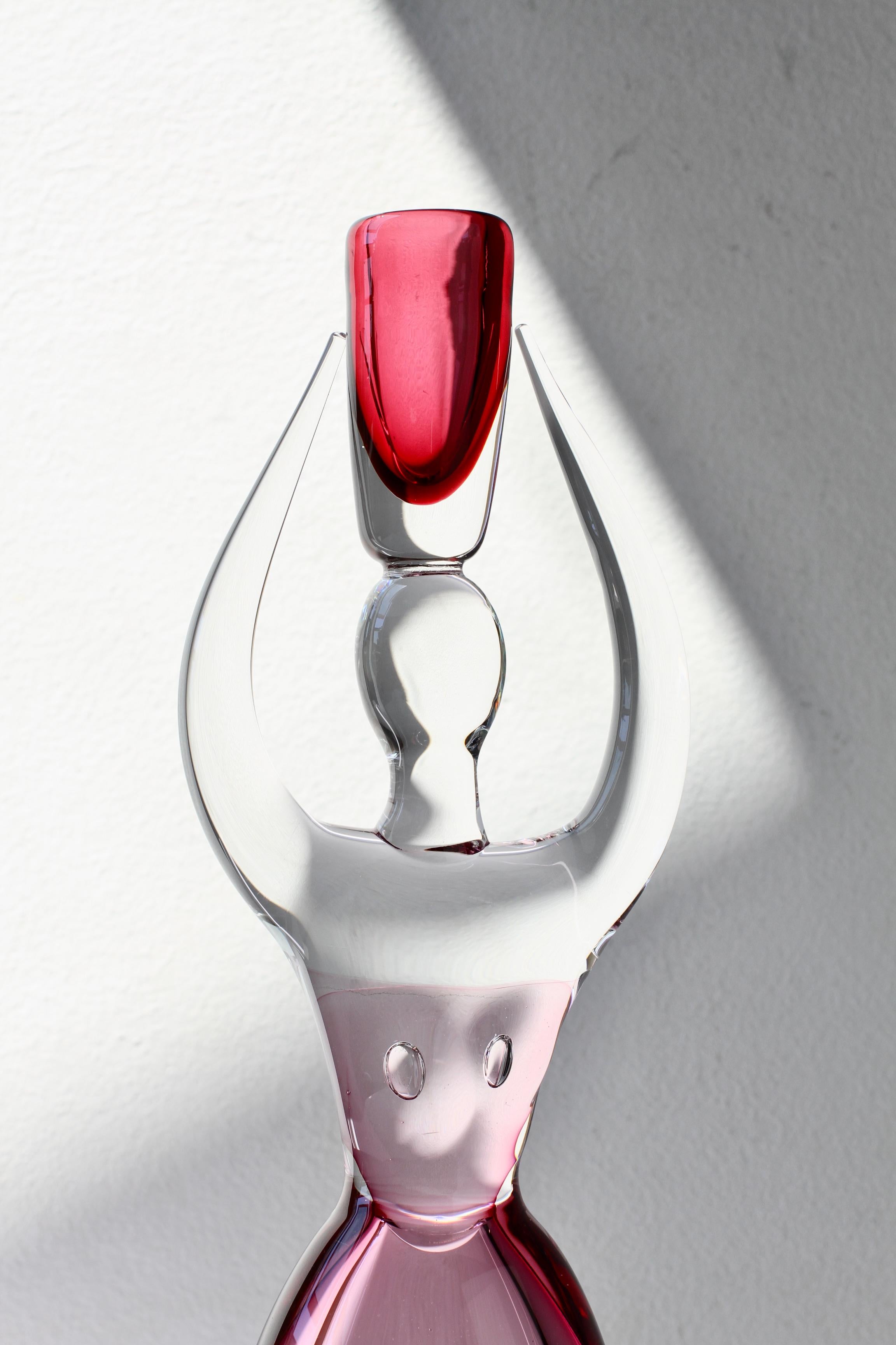 Large Da Ros pour Cenedese Italian Pink Sommerso Murano Glass Sommerso Candlestick Holder en vente 11