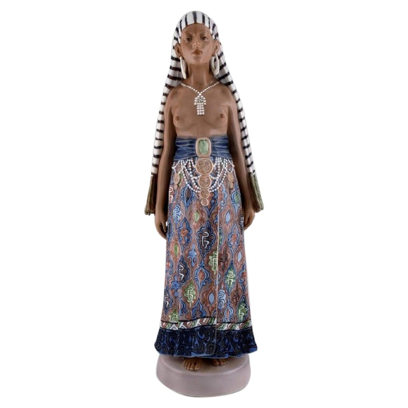 Large Dahl Jensen Porcelain Figure, Egyptian Woman, 1930s-1940s