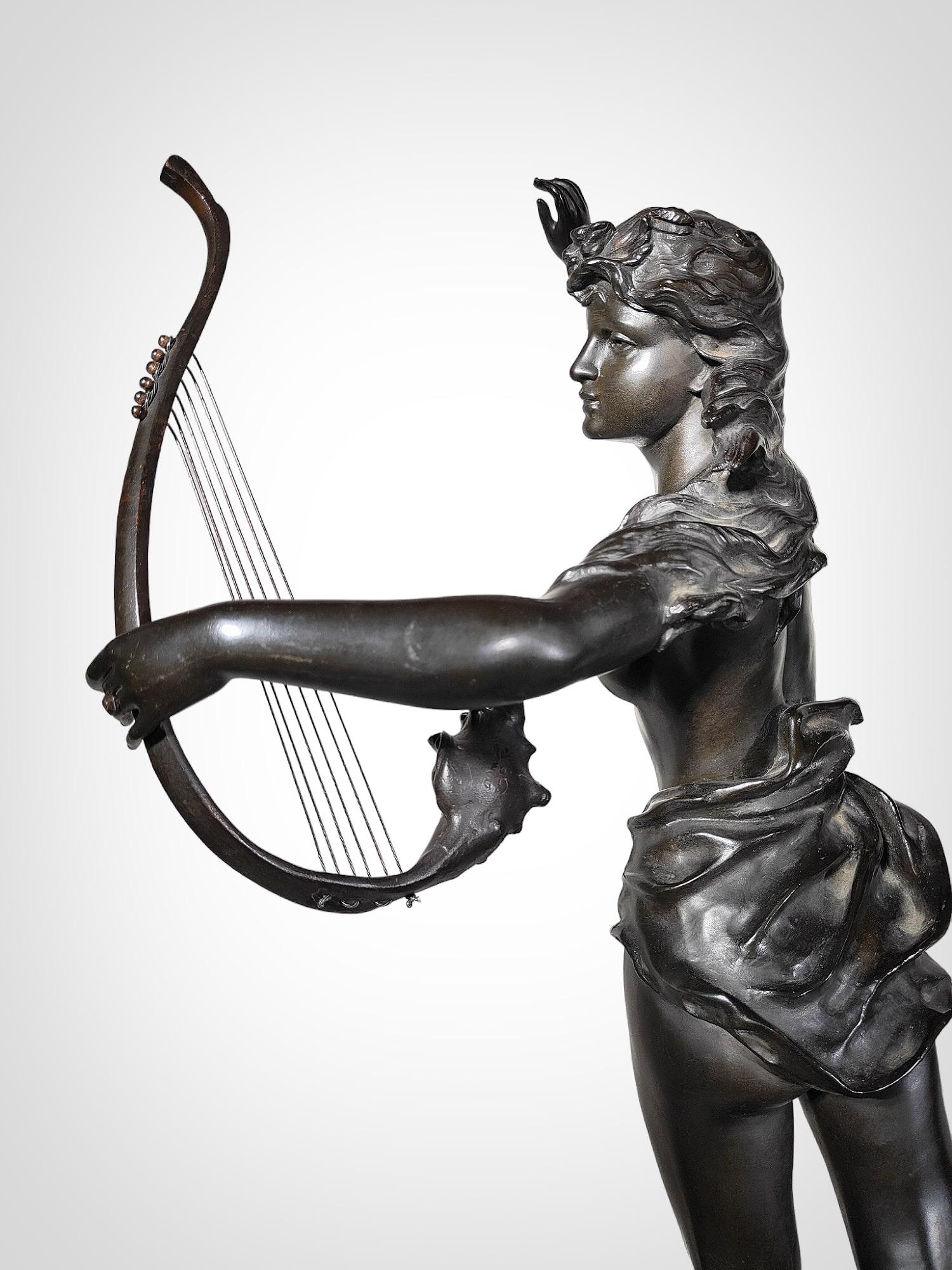 Large Dancing Nymph with Shell Harp