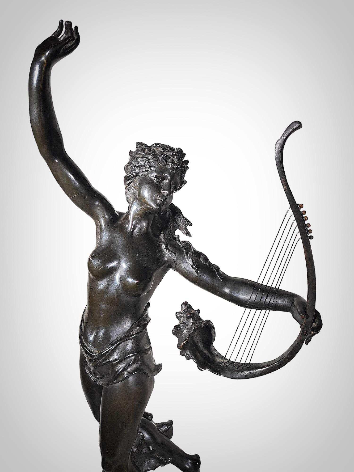 Large Dancing Nymph with Shell Harp