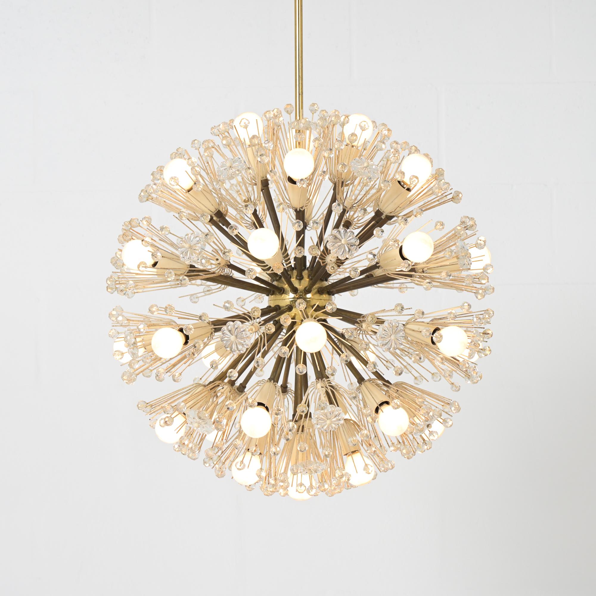 Gran lámpara Dandelion de Emil Stejnar para Rupert Nikoll Moderno de mediados de siglo en venta