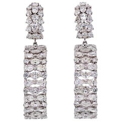 Large Dangling Hoop 30 Carat Diamond Earrings