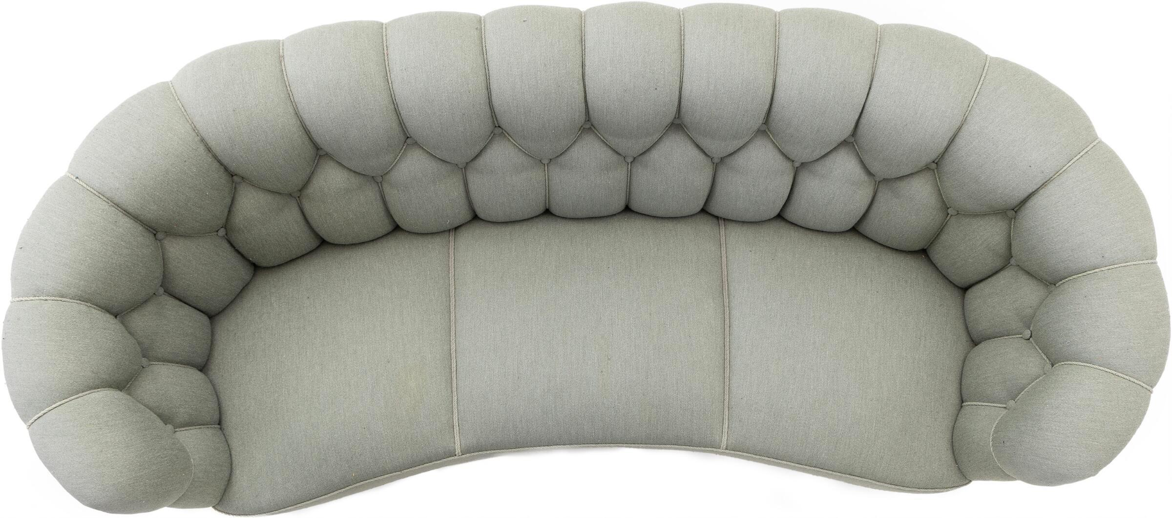 Large Danish 1940s Banana Form Curved Sofa In Good Condition For Sale In Bridgeport, CT