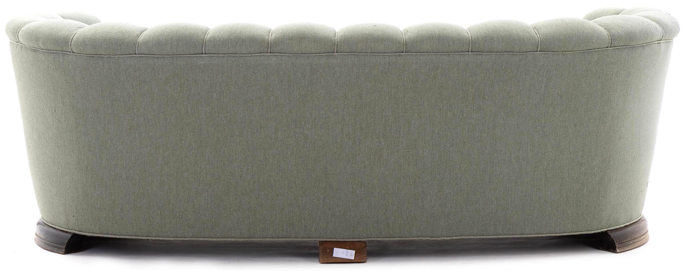 Mid-20th Century Large Danish 1940s Banana Form Curved Sofa For Sale