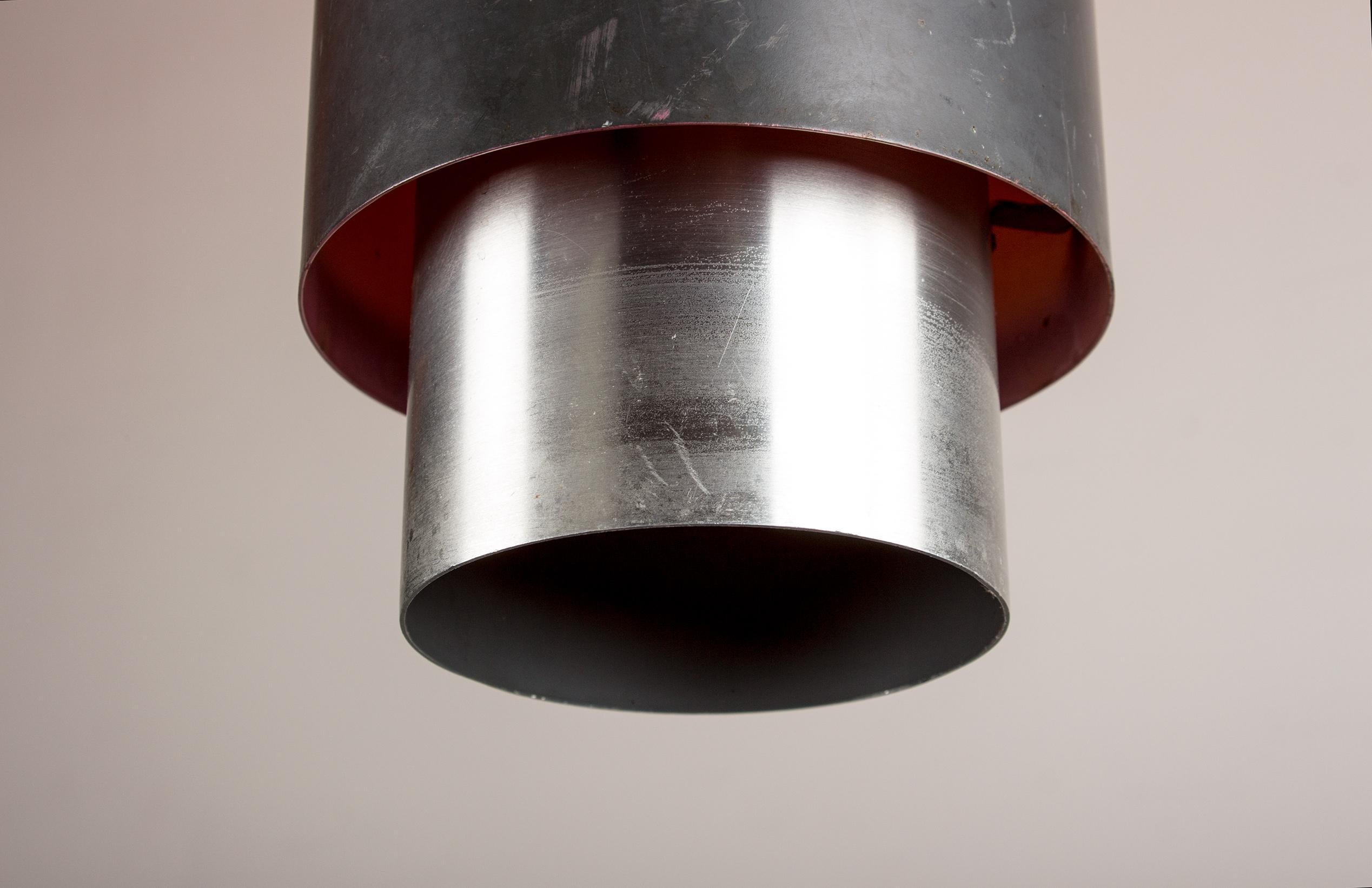 Scandinavian Modern Large Danish aluminum pendant light, Zénith model, Jo Hammerborg for Fog & Mørup For Sale