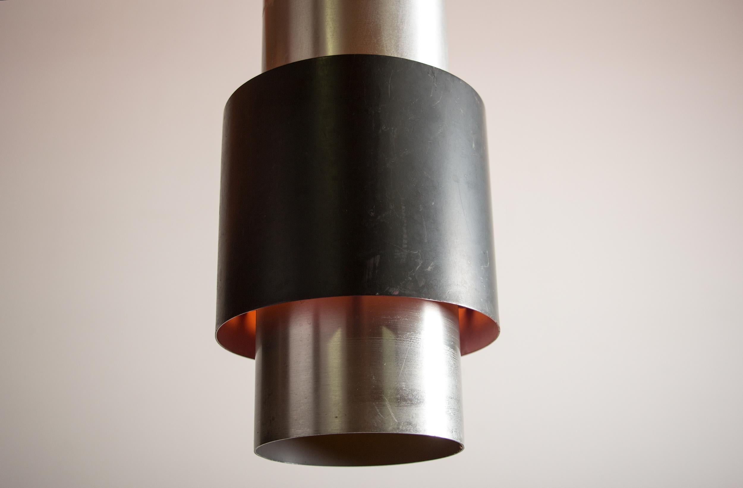 Mid-20th Century Large Danish aluminum pendant light, Zénith model, Jo Hammerborg for Fog & Mørup For Sale