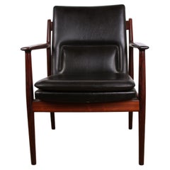 Large Danish Armchair in Rosewood and Leather, model 431, Arne Vodder for Sibast