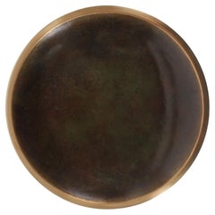 Grand bol bas décoratif danois Art Déco Just Andersen en bronze, années 1930