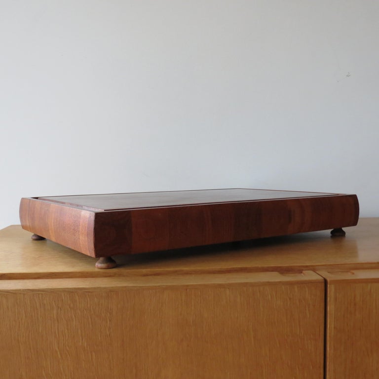 Large Danish Block Teak Chopping Block Board by Ernest Sohn In Good Condition For Sale In Stow on the Wold, GB