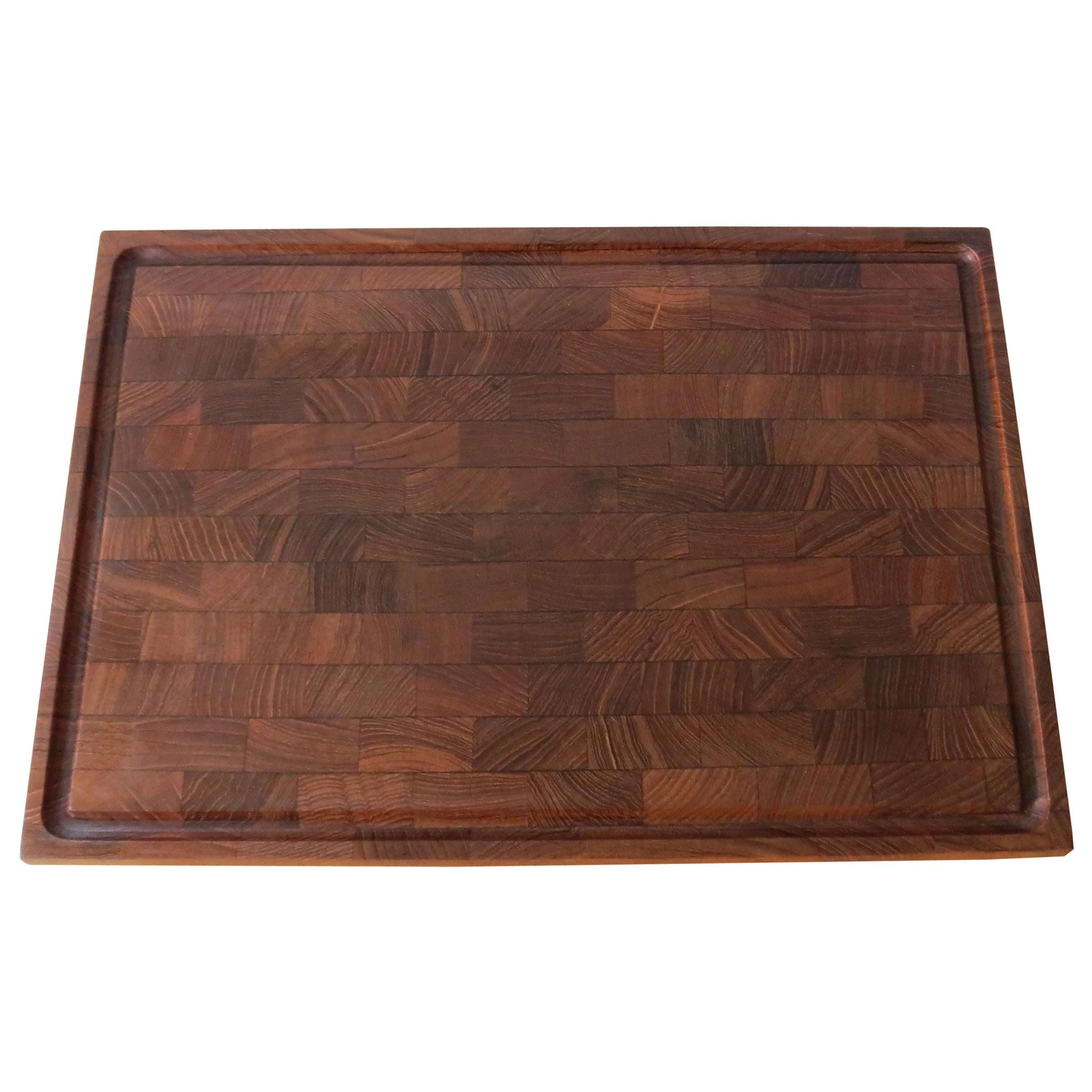 Large Danish Block Teak Chopping Block Board by Ernest Sohn