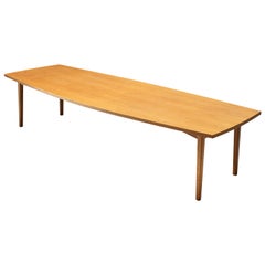Large Danish Boat Shaped Conference Table in Oak