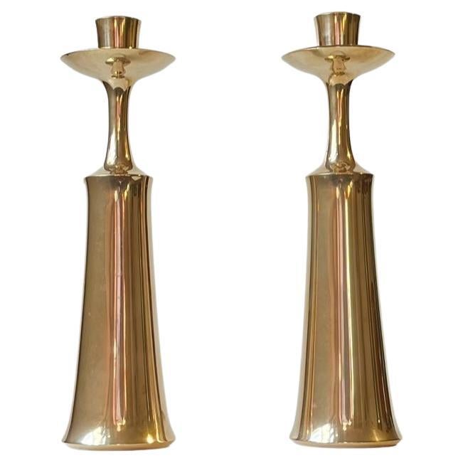 Large Danish Brass Candlesticks by Jens Harald Quistgaard, IHQ, 1960s For Sale