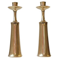 Vintage Large Danish Brass Candlesticks by Jens Harald Quistgaard, IHQ, 1960s