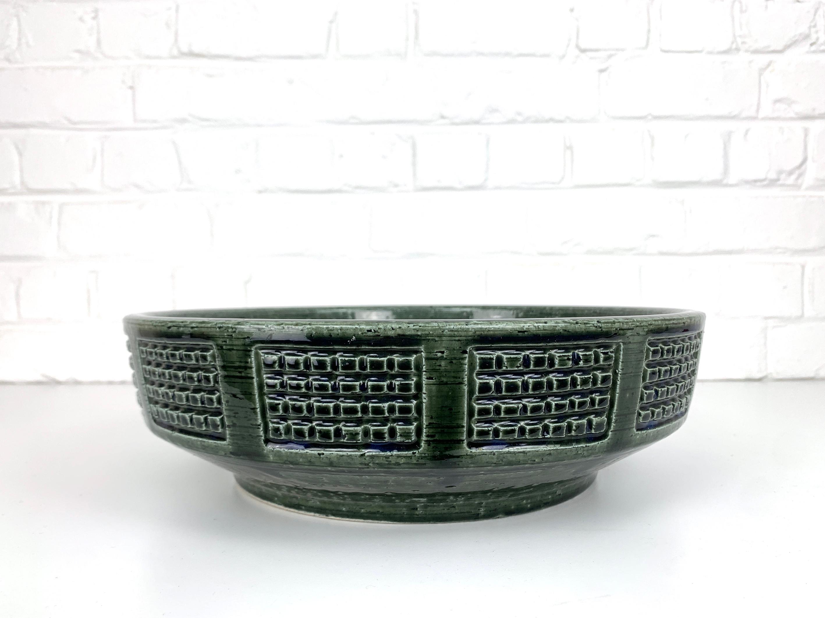 Scandinavian Modern Large danish Ceramic Bowl Palshus Denmark Per & Annelise Linnemann-Schmidt For Sale