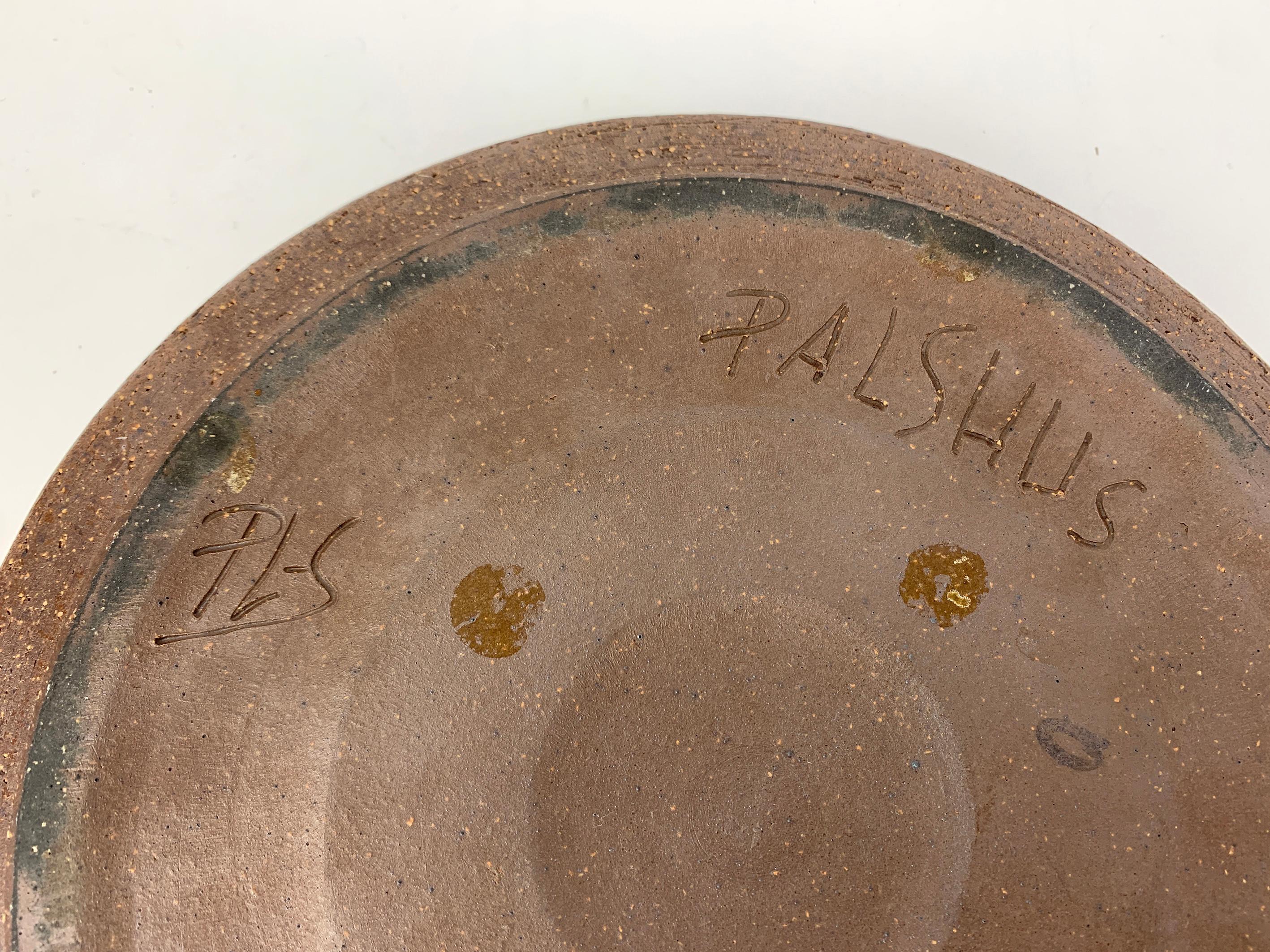 Large danish Ceramic Dish Bowl Palshus Denmark Per & Annelise Linnemann-Schmidt For Sale 3