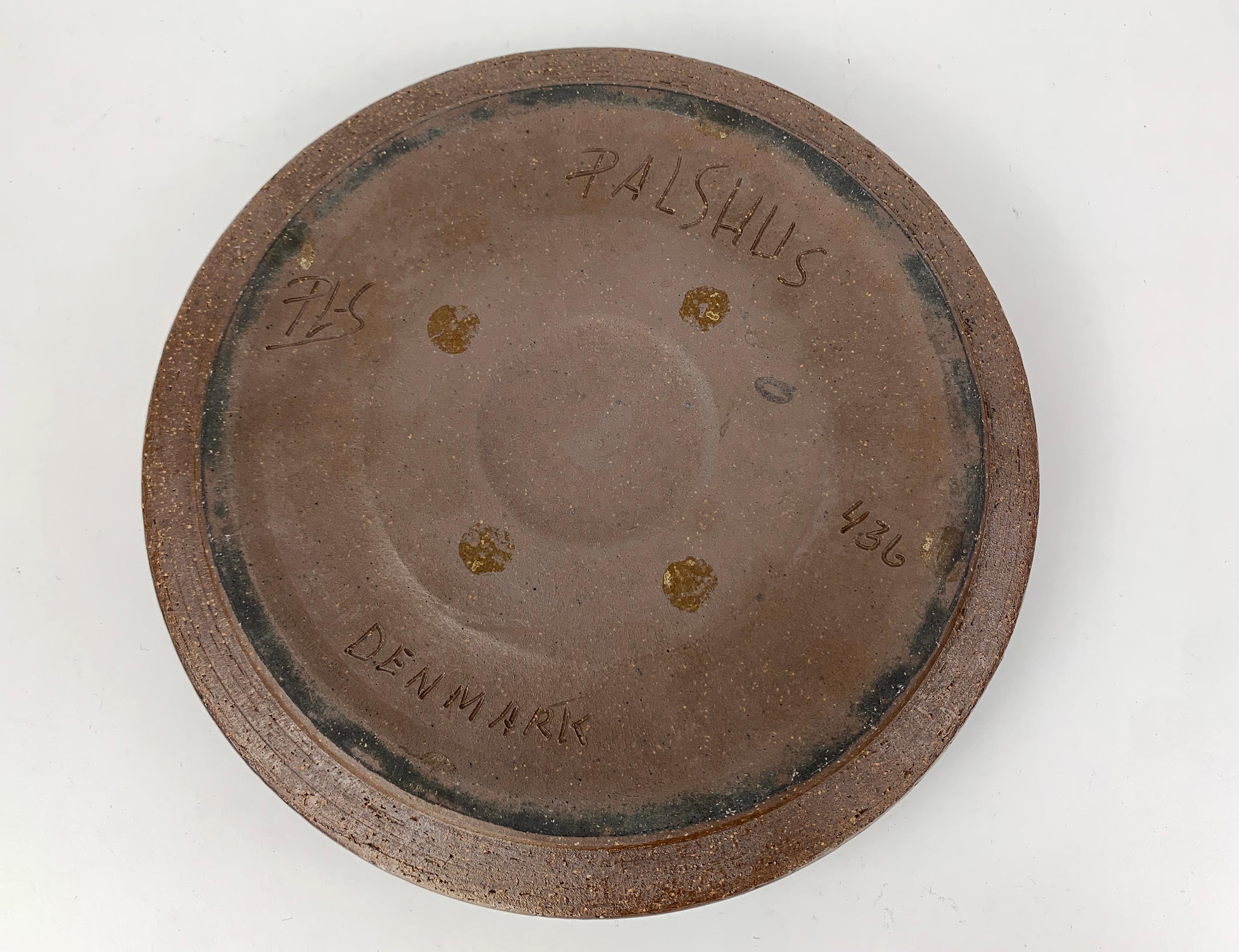 Large danish Ceramic Dish Bowl Palshus Denmark Per & Annelise Linnemann-Schmidt For Sale 2