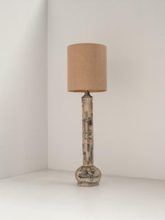 Large Danish Ceramic Floor Lamp attr. to Viggo Kyhn, 1960s