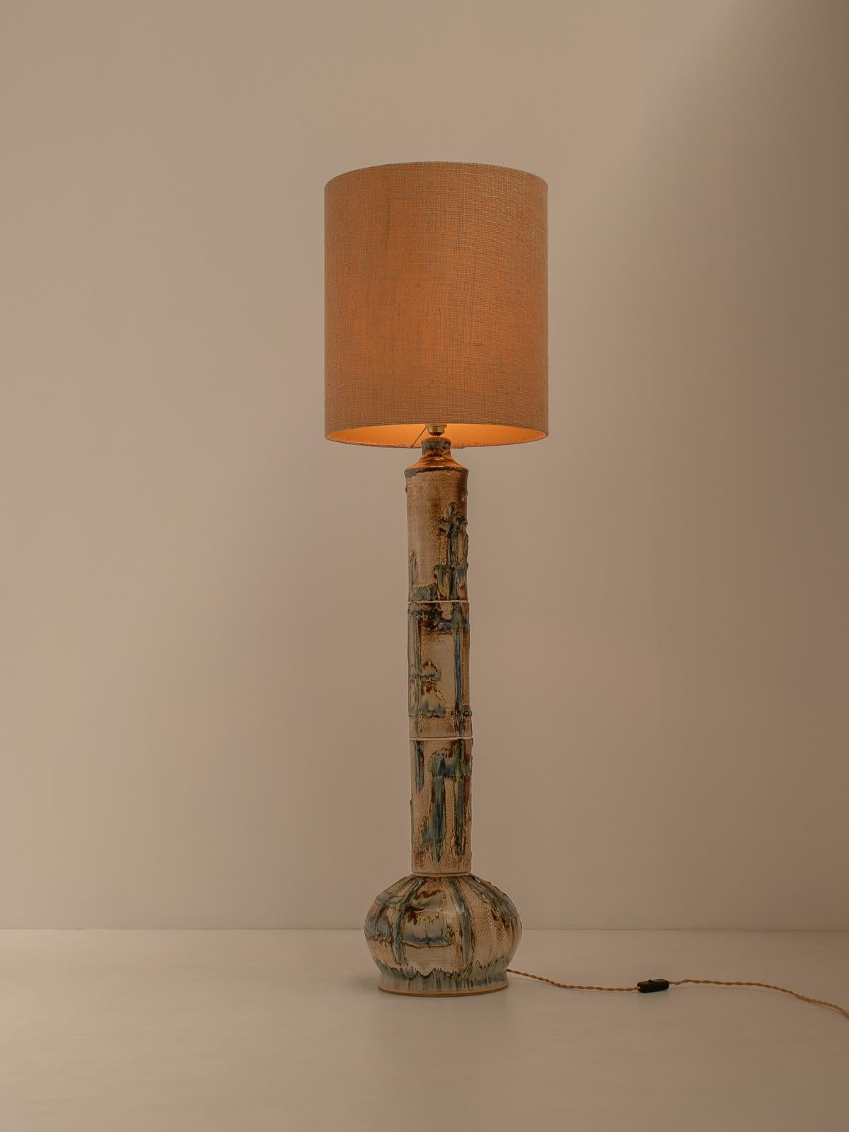 Mid-20th Century Large Danish Ceramic Floor Lamp attr. to Viggo Kyhn, 1960s
