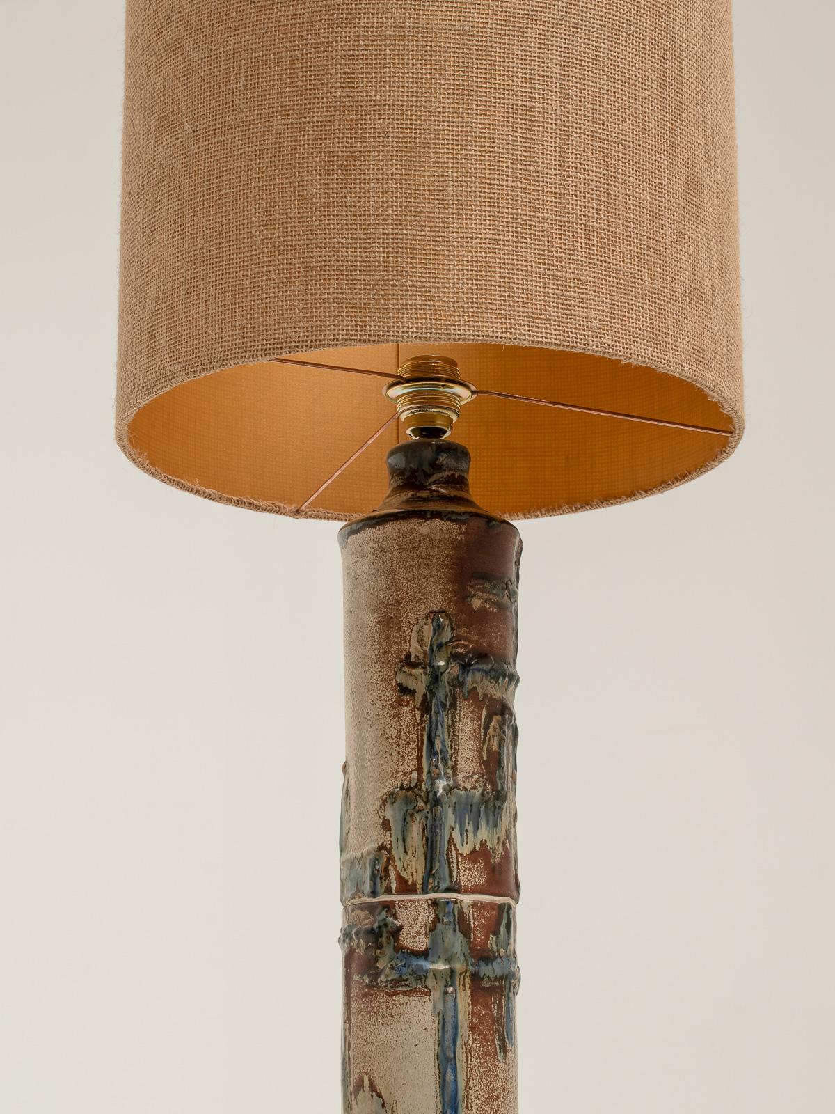 Large Danish Ceramic Floor Lamp attr. to Viggo Kyhn, 1960s 2