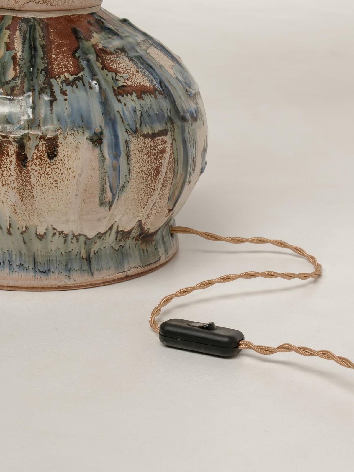 Large Danish Ceramic Floor Lamp attr. to Viggo Kyhn, 1960s 3