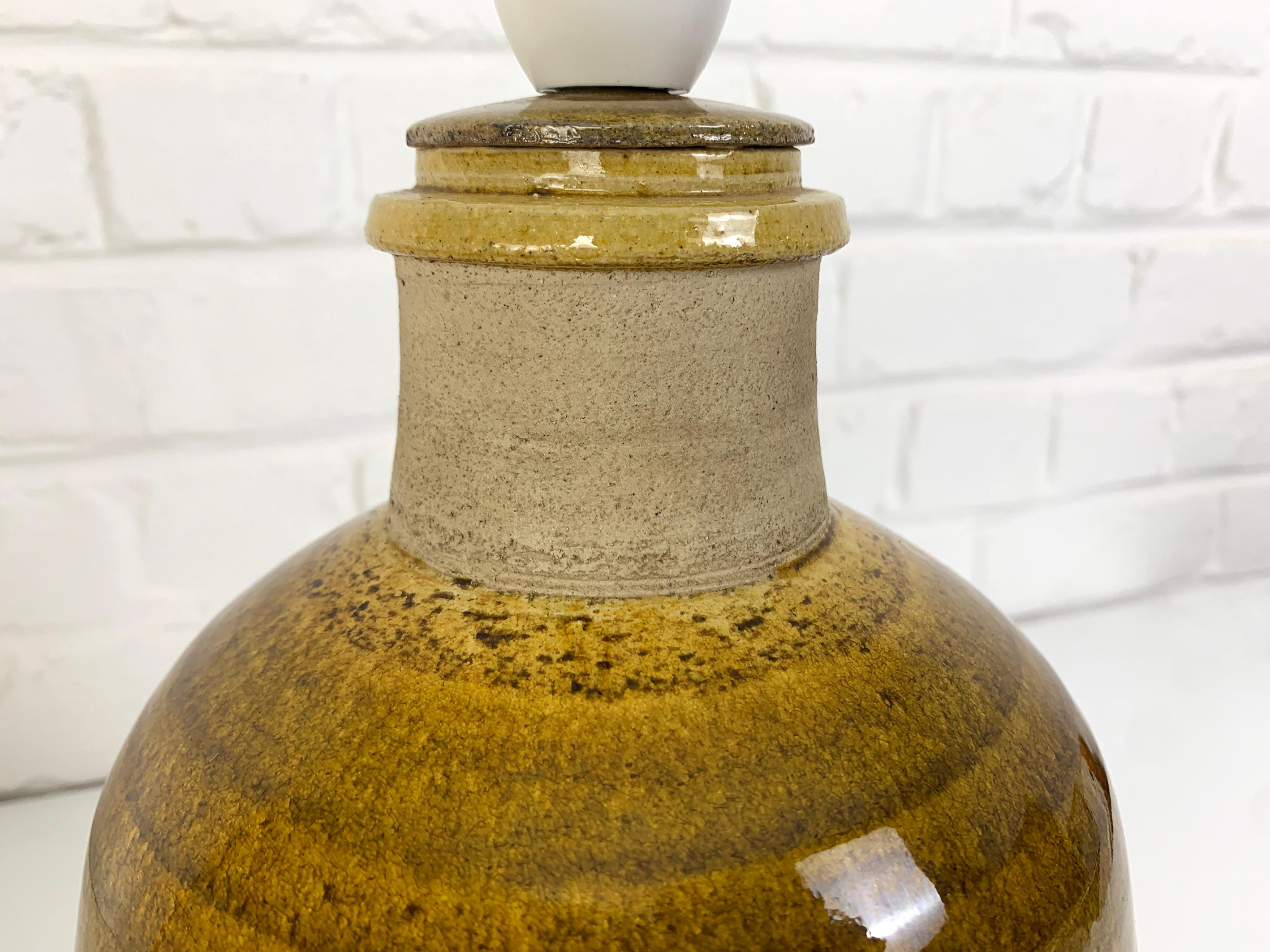 Large Danish Ceramic Table Lamp, Stoneware, Nils Kähler for HAK, Denmark 1960s In Good Condition For Sale In Vorst, BE