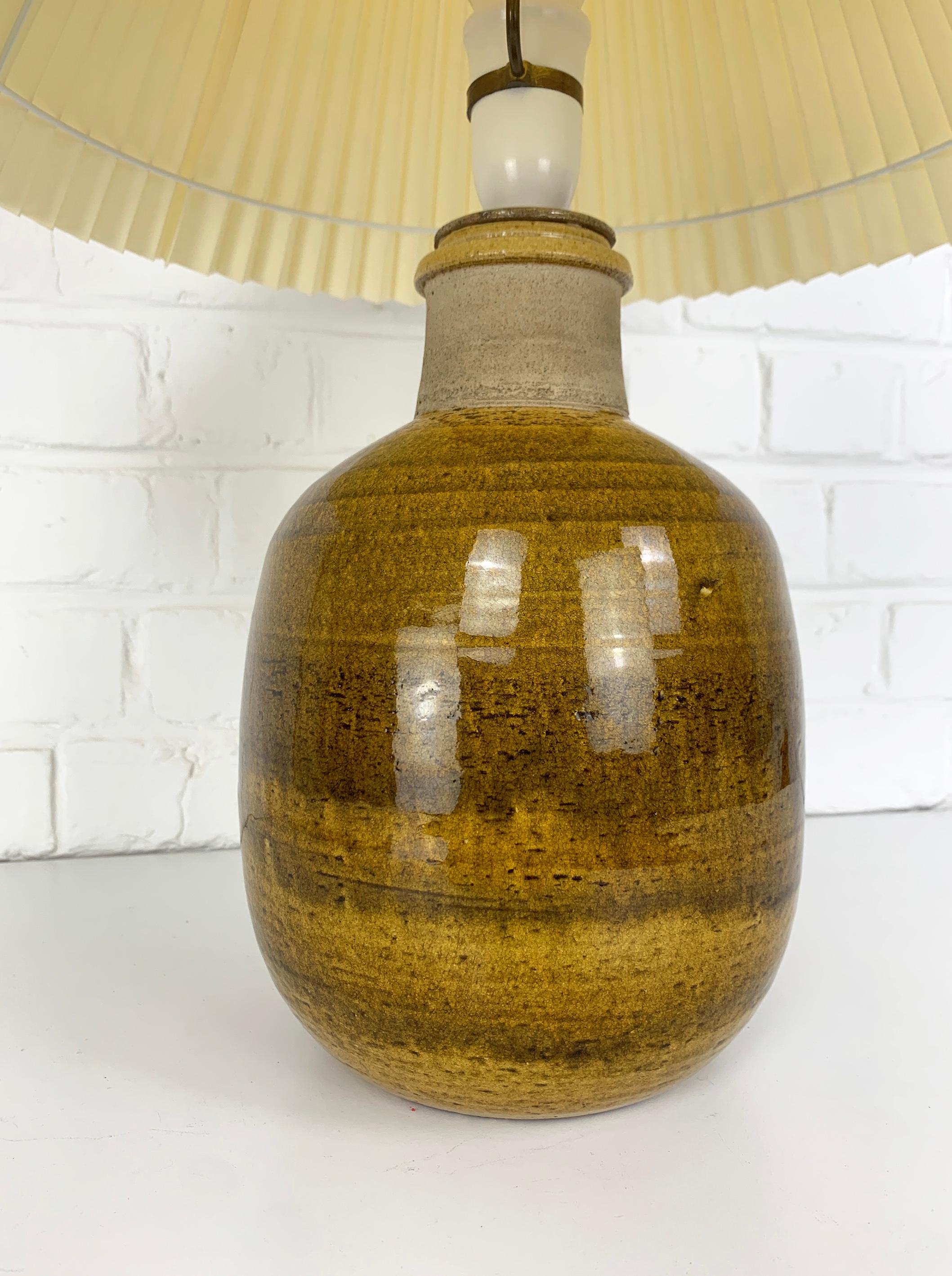 Large Danish Ceramic Table Lamp, Stoneware, Nils Kähler for HAK, Denmark 1960s For Sale 3