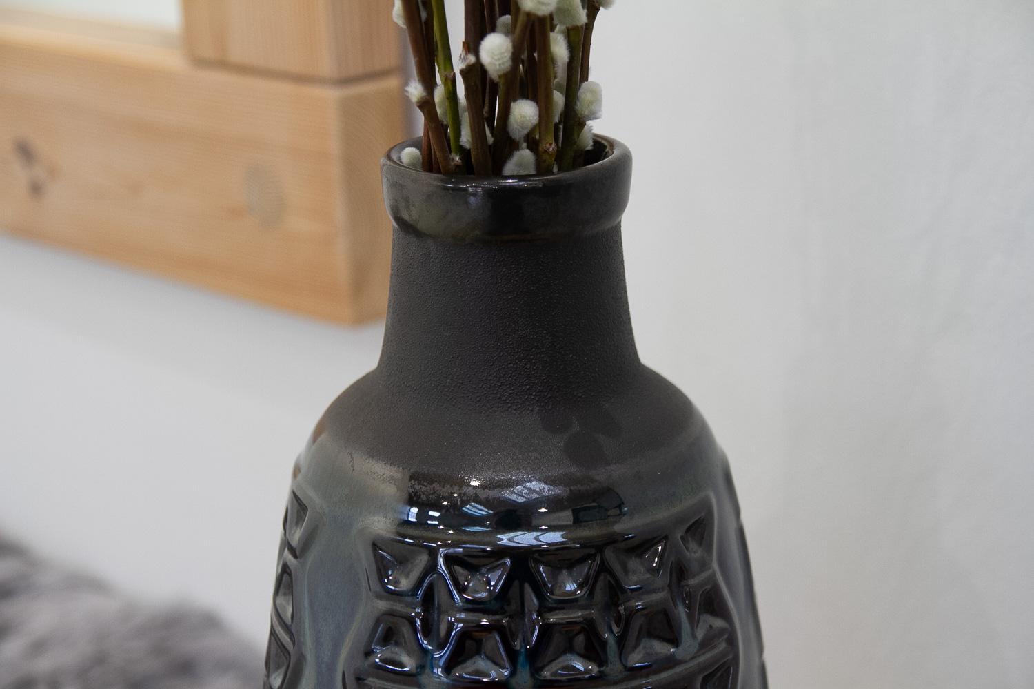 Large Danish Ceramic Vase in Blue Glaze by Einar Johansen for Søholm, 1960s. For Sale 12