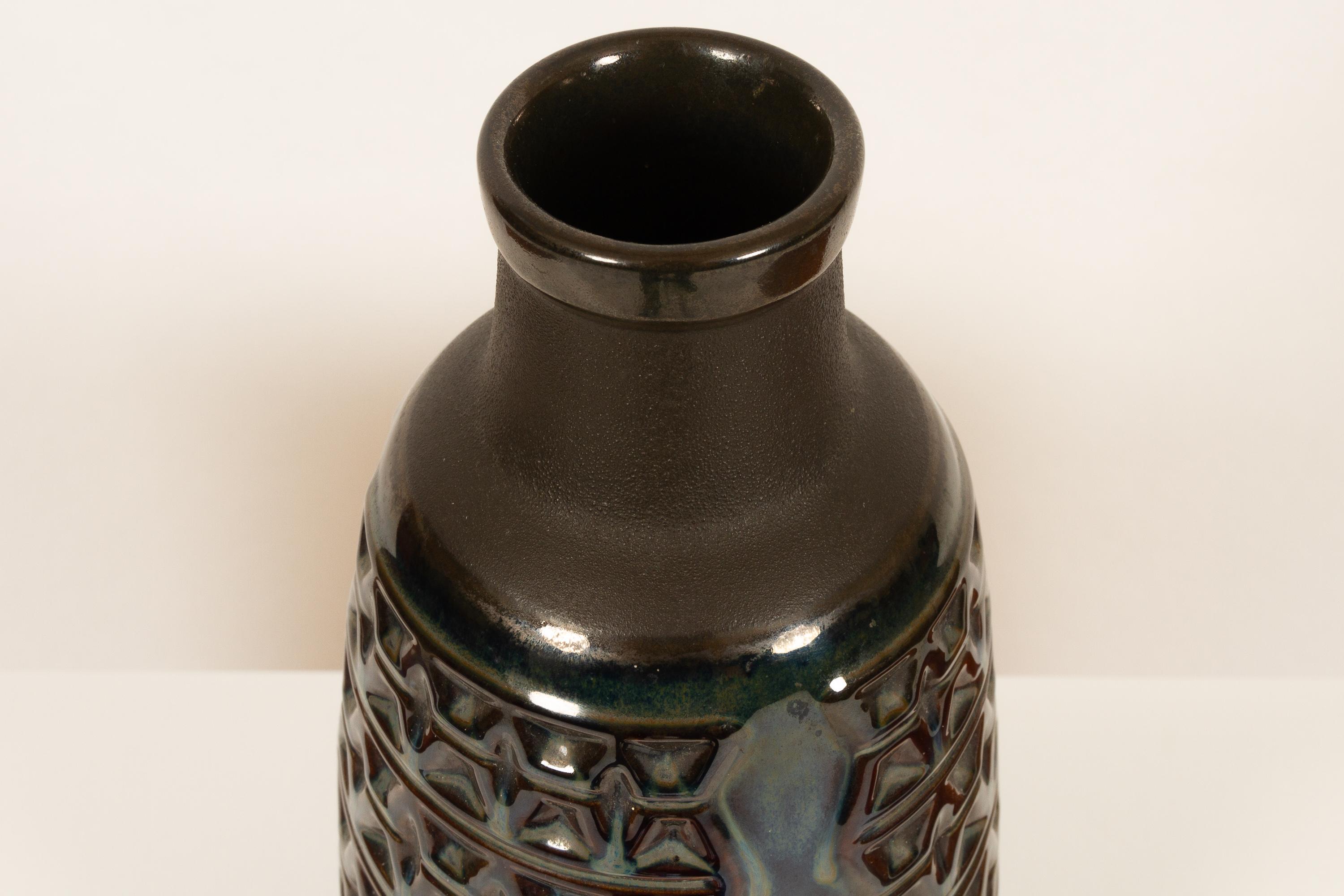 Large Danish Ceramic Vase in Blue Glaze by Einar Johansen for Søholm 1960s 1