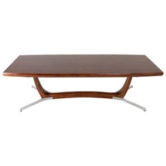 Large Danish Coffee Table in Rosewood and Metal, 1970s