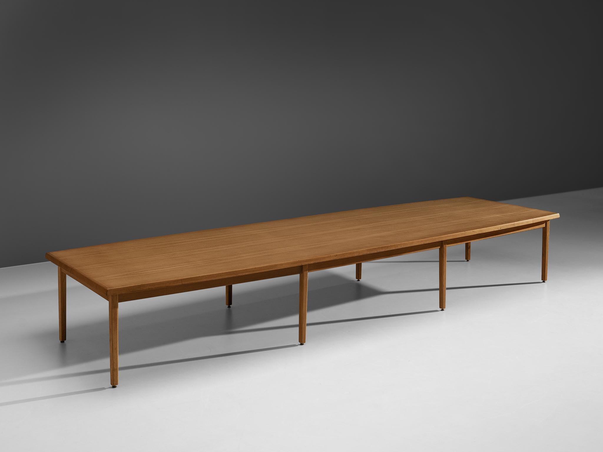 Scandinavian Modern Large Danish Conference or Dining Table in Teak 16 feet  For Sale