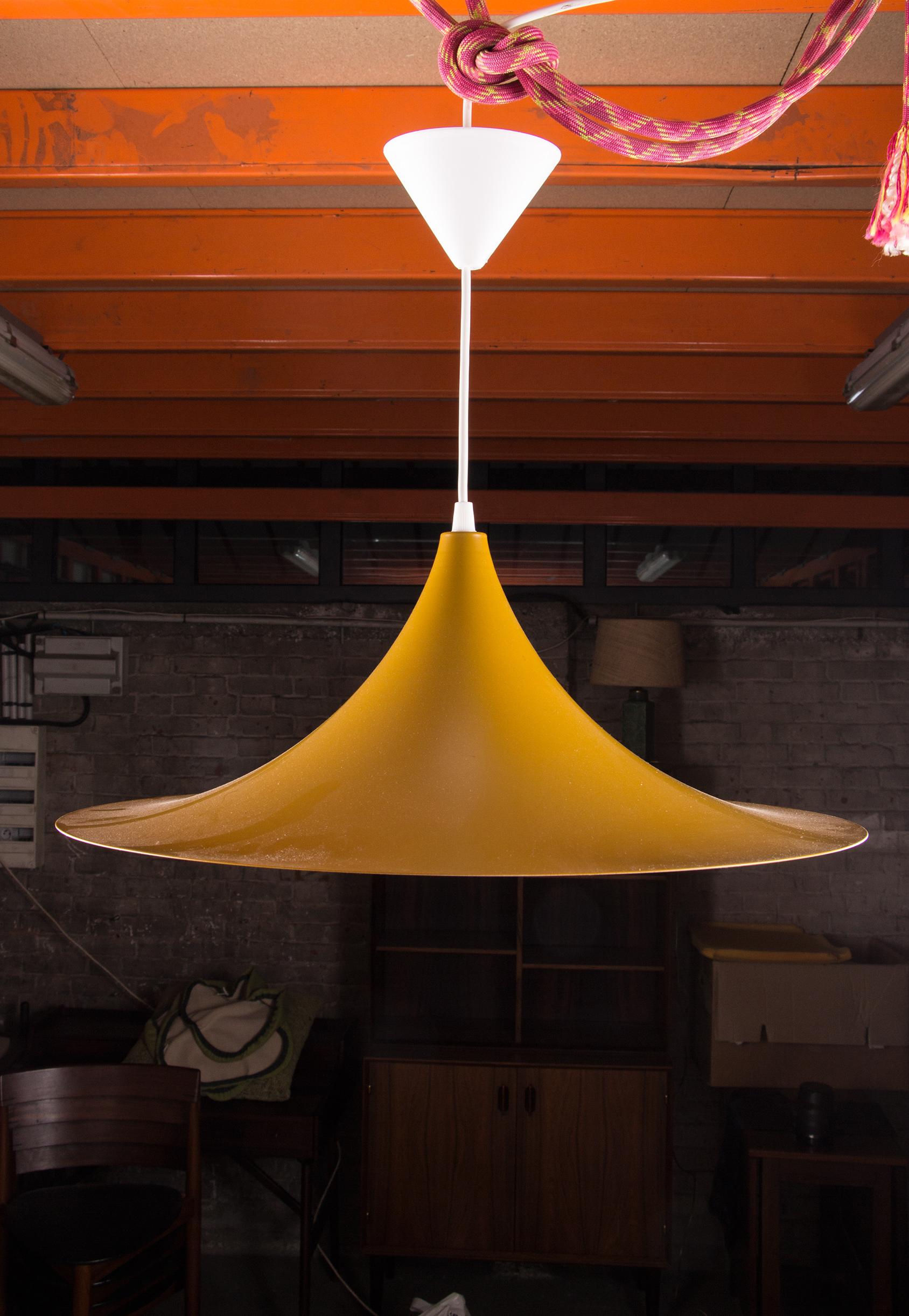 Large Danish conical metal pendant light model 4105 by Lyfa. For Sale 8