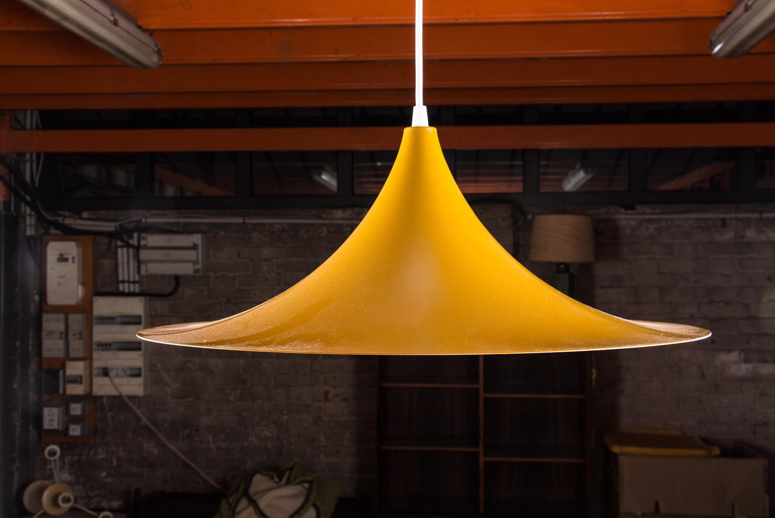 Large Danish conical metal pendant light model 4105 by Lyfa. For Sale 9