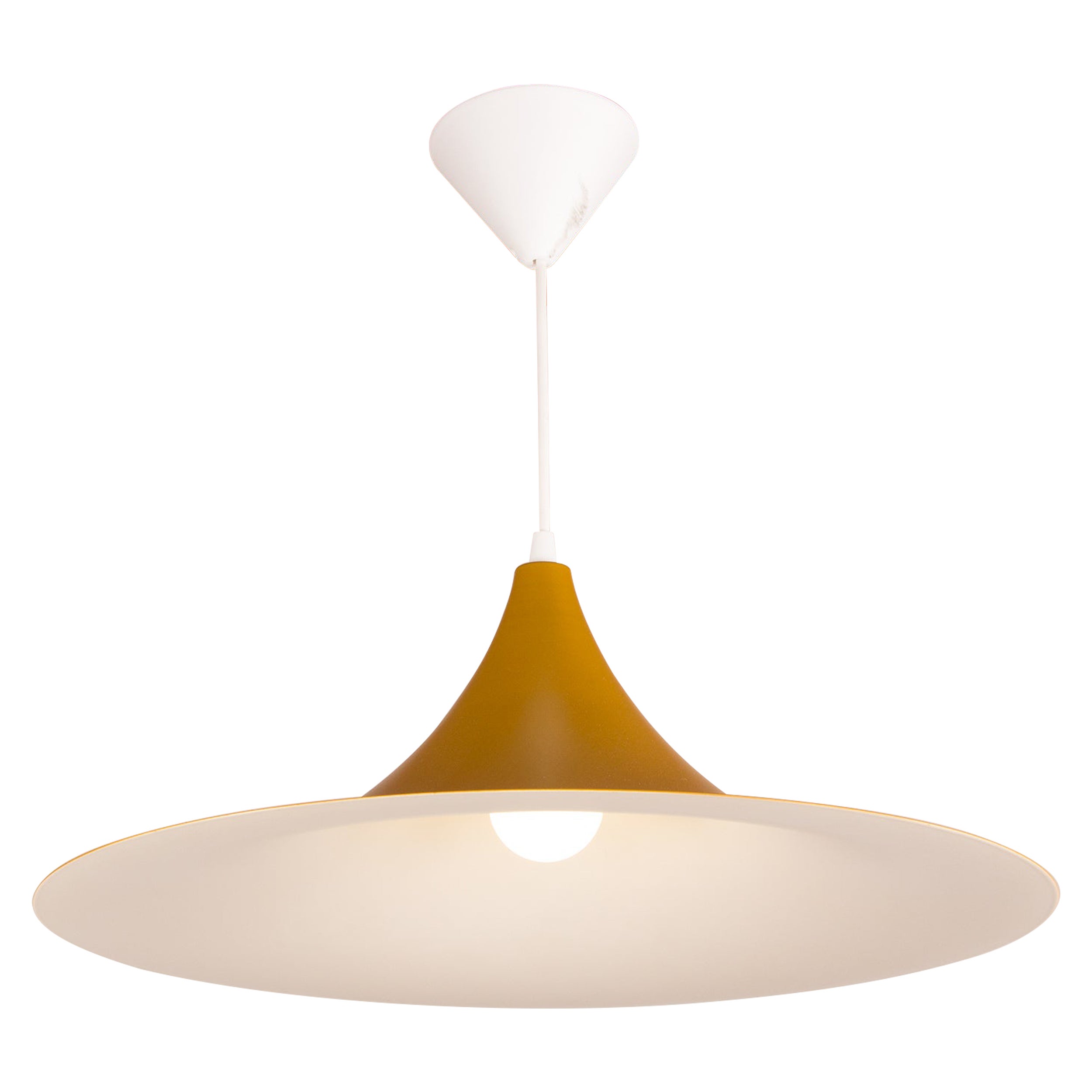 Large Danish conical metal pendant light model 4105 by Lyfa.