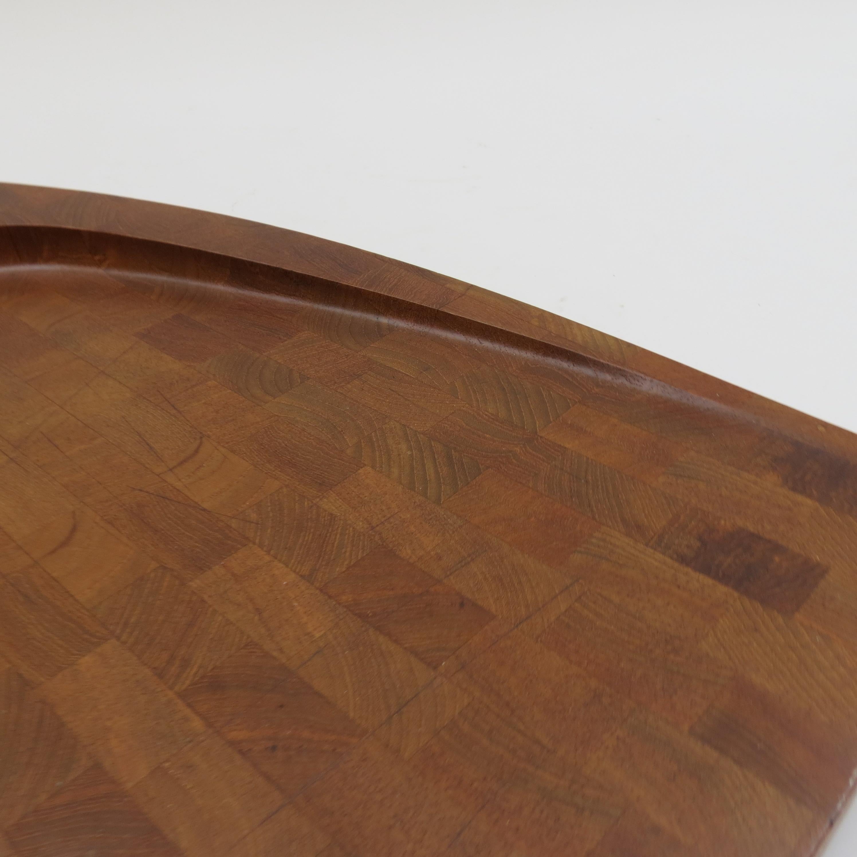 Machine-Made Large Danish Digsmed Teak Block Serving Platter Cutting Board, 1960s