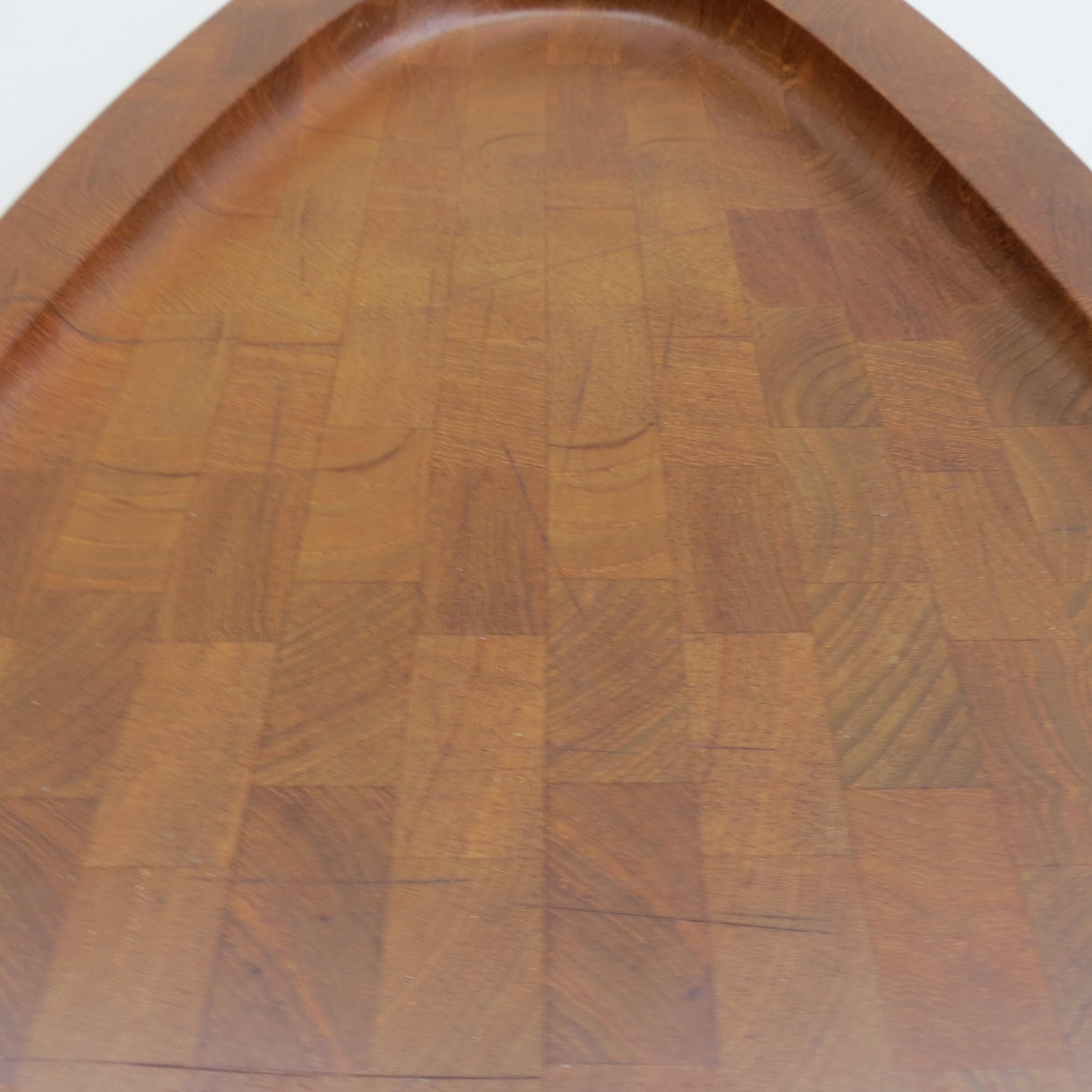 Large Danish Digsmed Teak Block Serving Platter Cutting Board, 1960s In Good Condition In Stow on the Wold, GB