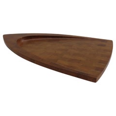 Large Danish Digsmed Teak Block Serving Platter Cutting Board, 1960s