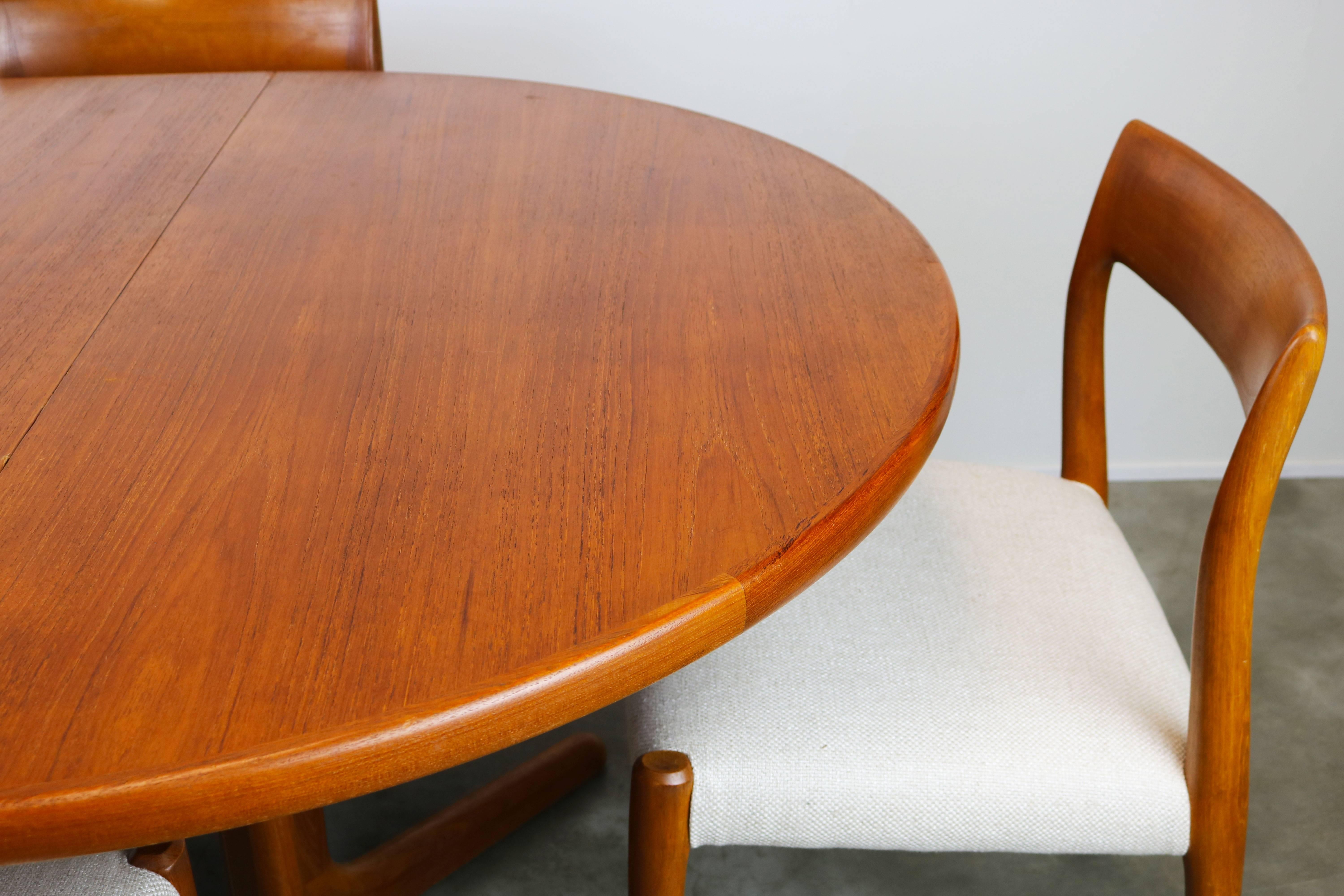 Large Danish Dining Room Set by Niels Otto Møller Teak and White Model 77, 1950 1