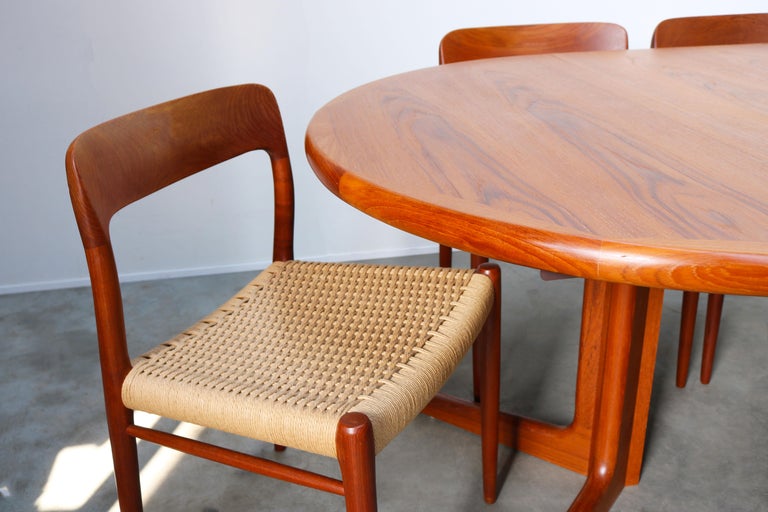 Large Danish Dining Room Set by Niels Otto Møller Teak and Papercord ...