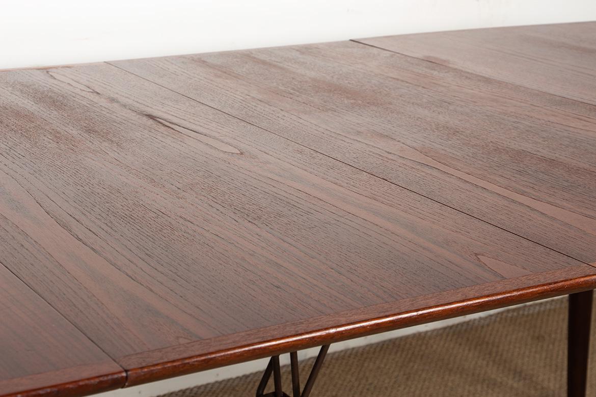 Large Danish Extendable Dining Table, 260 cm, in Teak by Henry Walter Klein 1960 For Sale 11